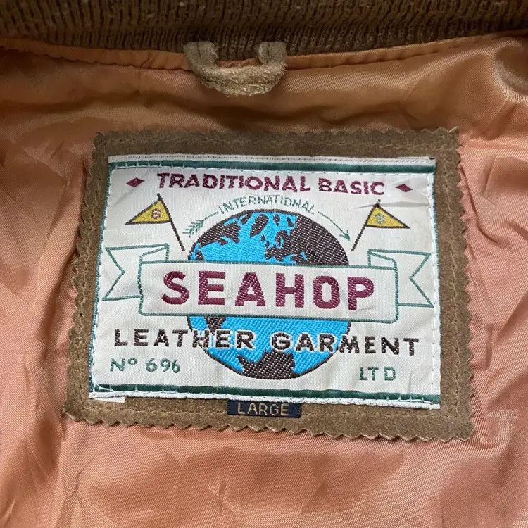 Japanese Brand Sea Hop Vintage 90s Leather Suede Jacket Schott Style Size US L / EU 52-54 / 3 - 8 Thumbnail