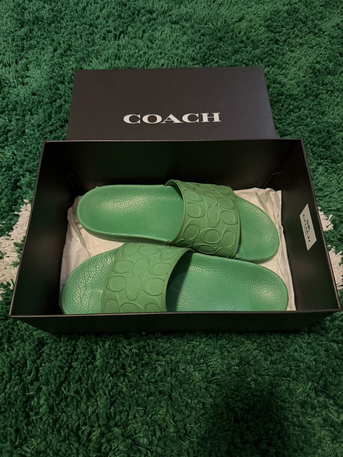 Coach C Monogram Green Signature Pool Slides 11 Size US 11 / EU 44 - 1 Thumbnail