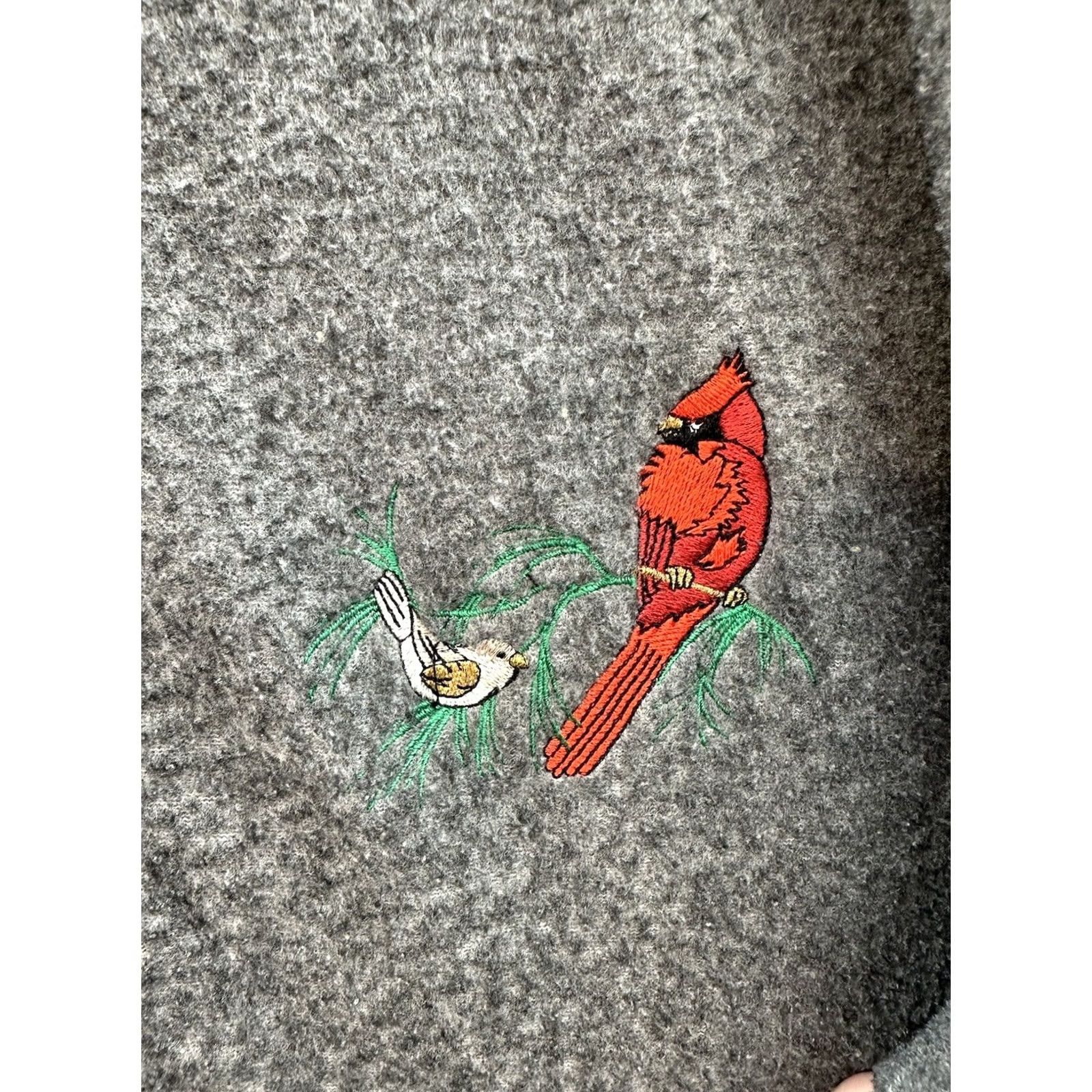 Vintage VINTAGE Womens Scandia Woods Fleece Jacket Size 2XL Gray Cardinal Embordered Zip Up Size XXL / US 16-18 / IT 52-54 - 4 Thumbnail