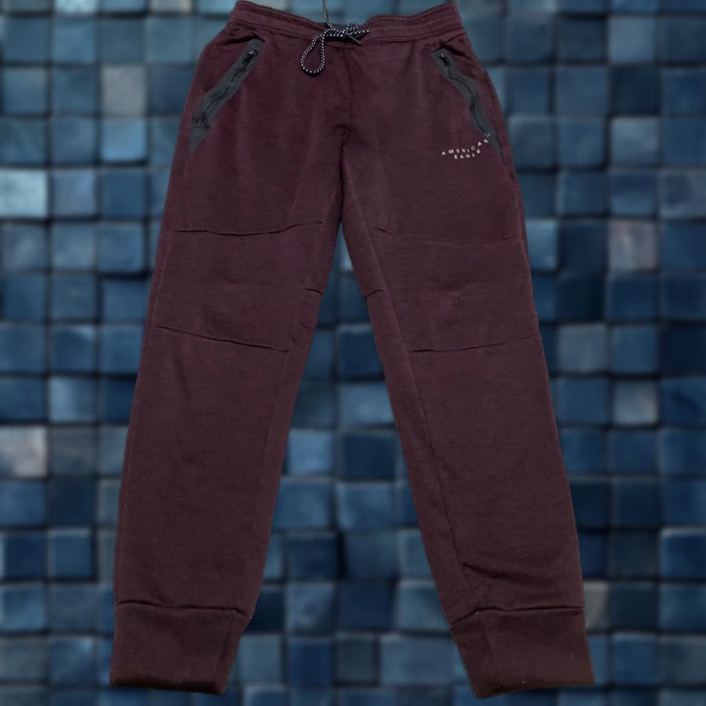 American Eagle Outfitters American Eagle Sweatpants Mens Small Red Elastic Waist Zip Pockets Size US 29 - 1 Thumbnail