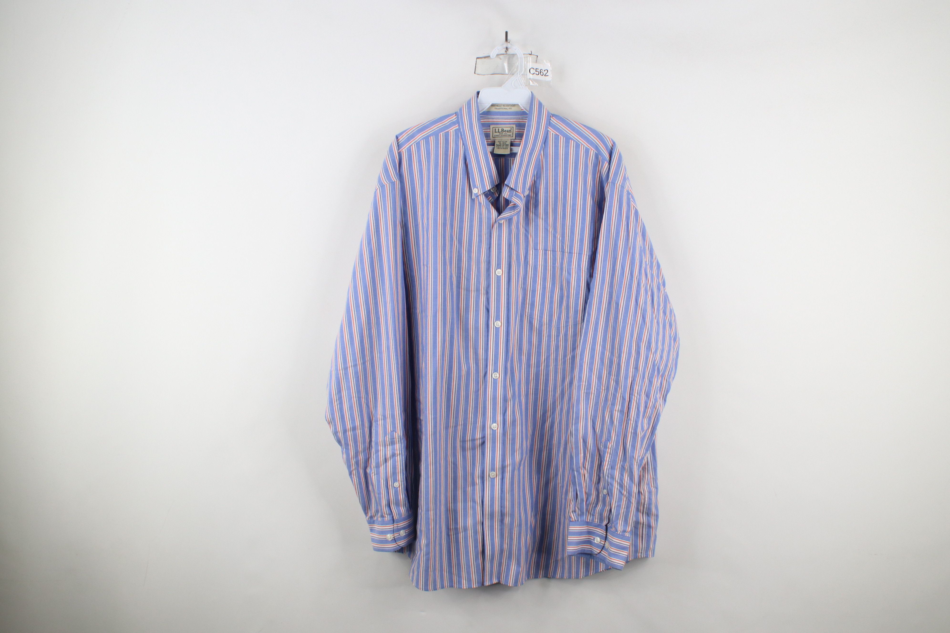 L.L. Bean × Vintage Vintage LL Bean Wrinkle Resistant Striped Button Down Shirt Size US XL / EU 56 / 4 - 1 Thumbnail