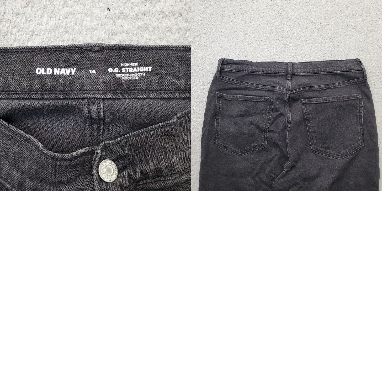Old Navy Old Navy Womens Jeans 14 Black Straight High-Rise 5-Pocket Denim XS? Size 36" / US 14 / IT 50 - 8 Thumbnail