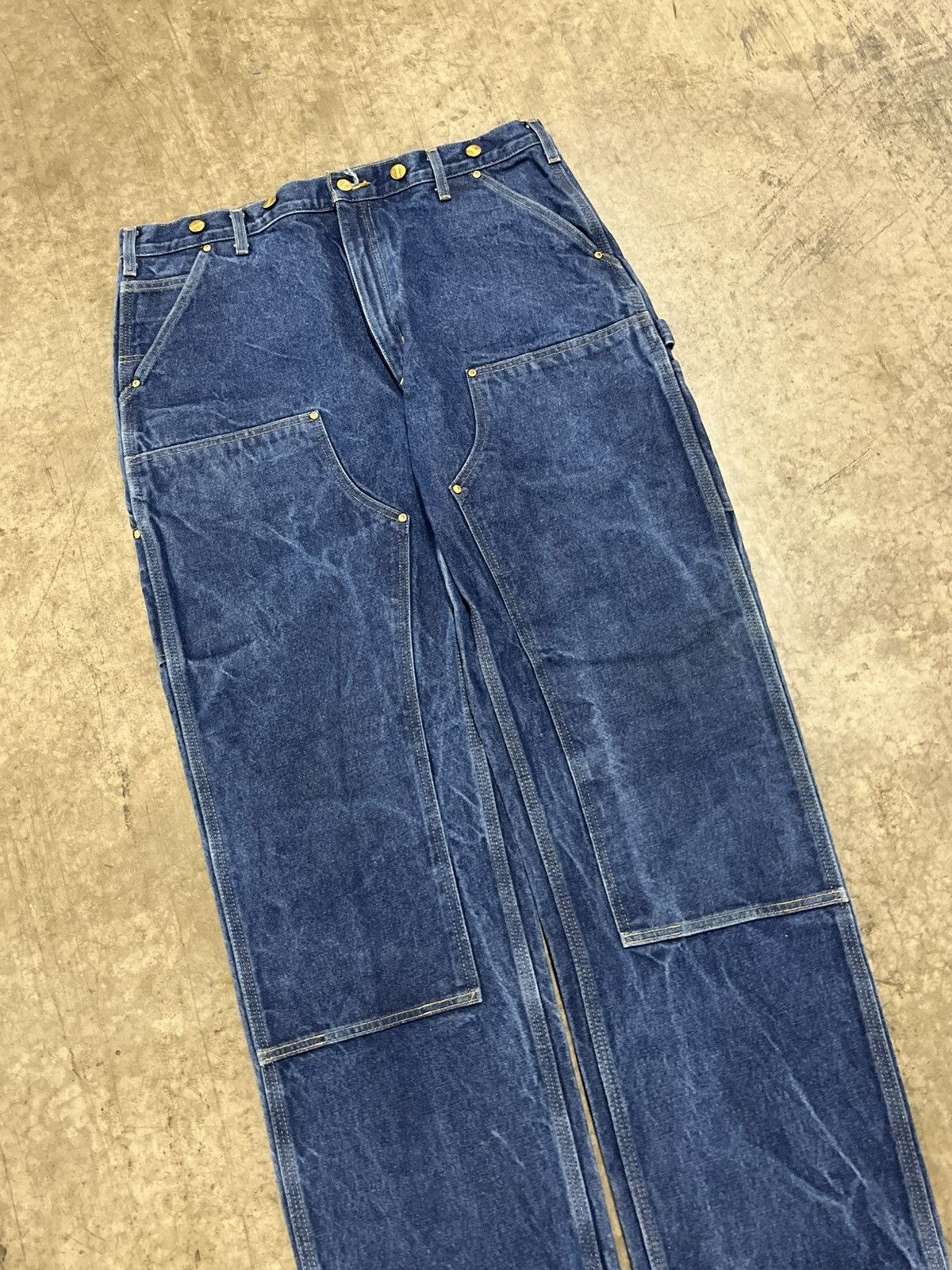 Carhartt Carhartt double knees denim pair rare streetwear hype baggy Size US 36 / EU 52 - 4 Thumbnail