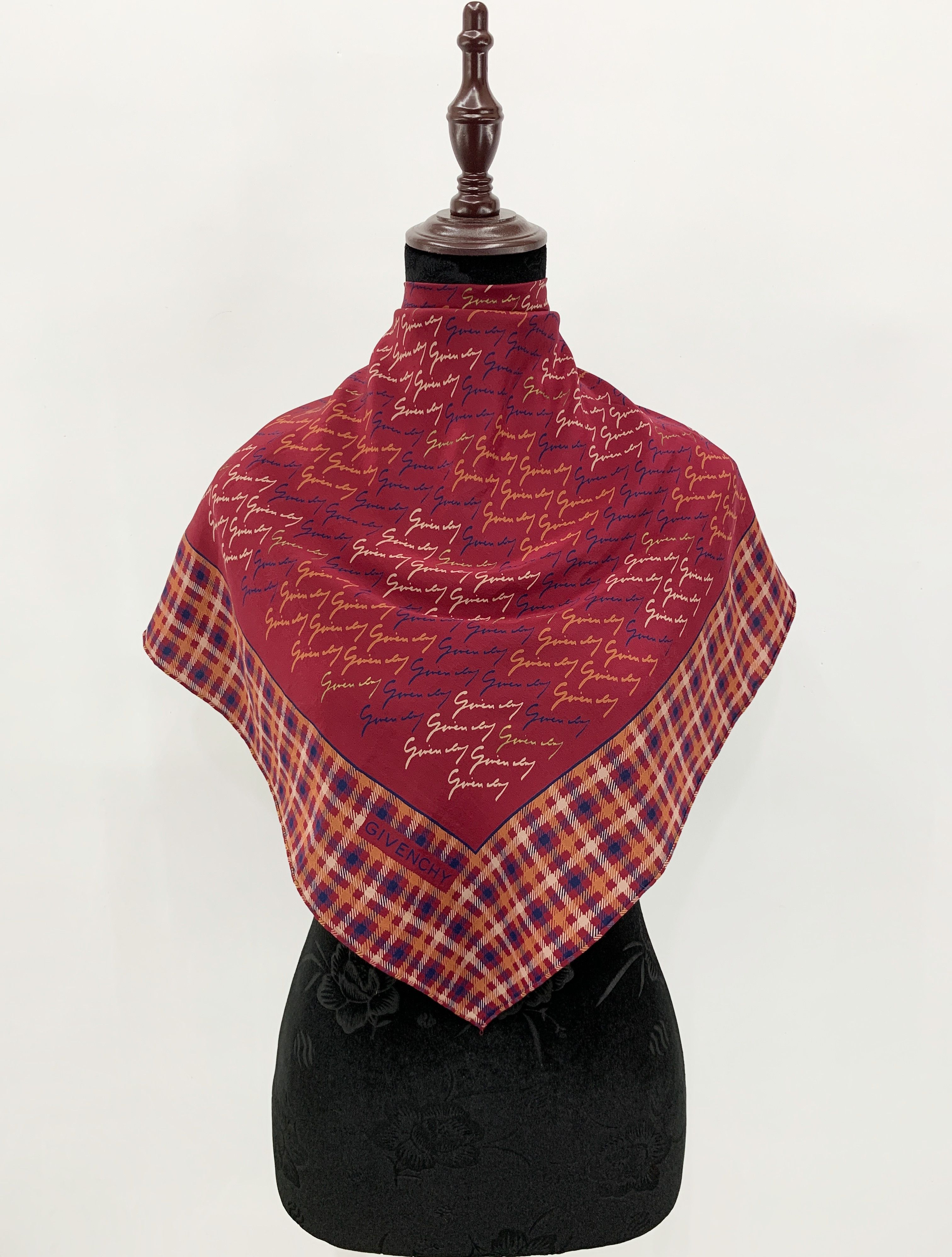 image of Vintage Givenchy Silk Scarf Shawl Scarves - Sca591 in Red, Women's
