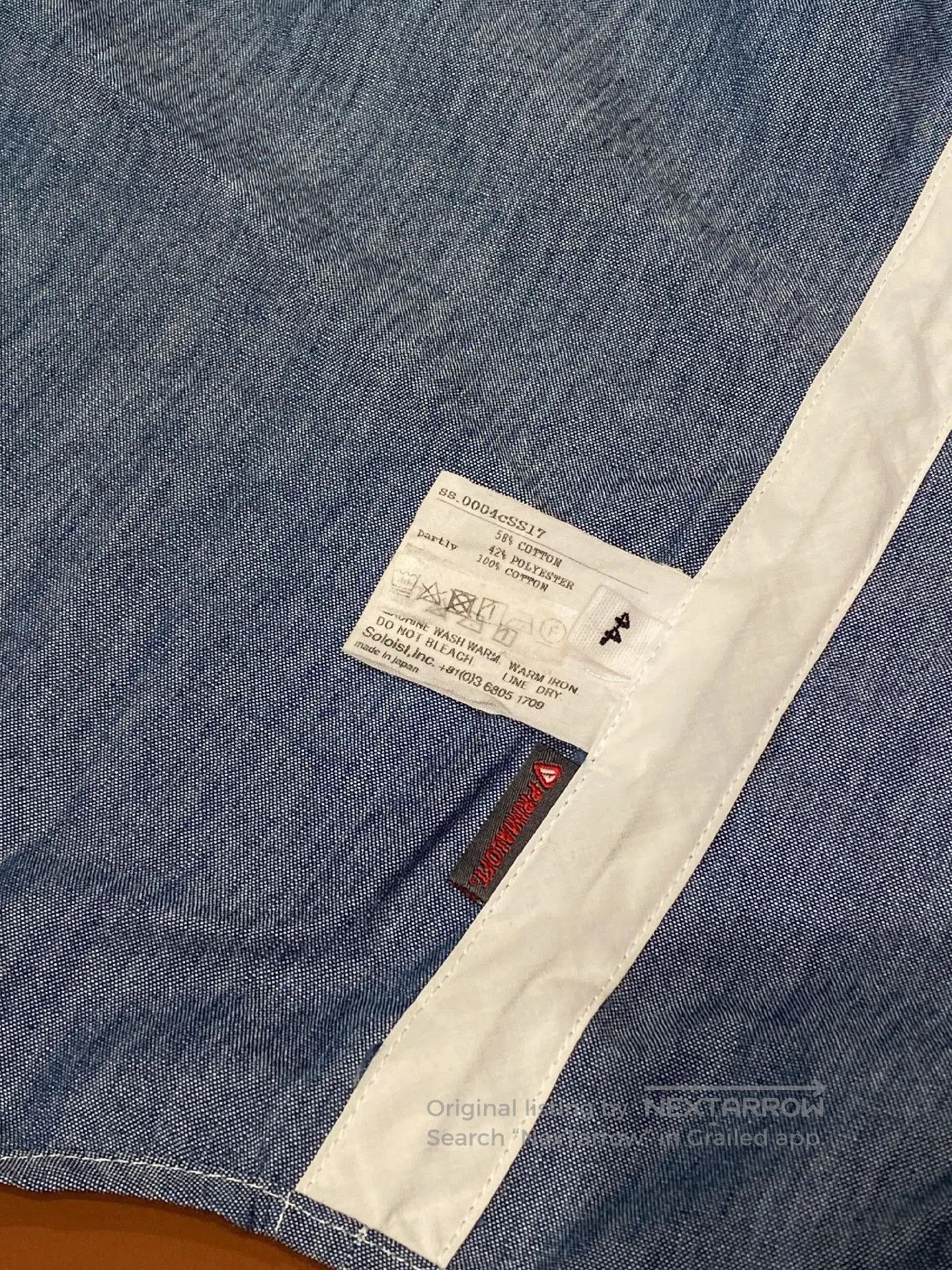 Takahiromiyashita The Soloist. TAKAHIROMIYA.SHITA Light Denim Ribbon Shirt. Size US S / EU 44-46 / 1 - 7 Thumbnail