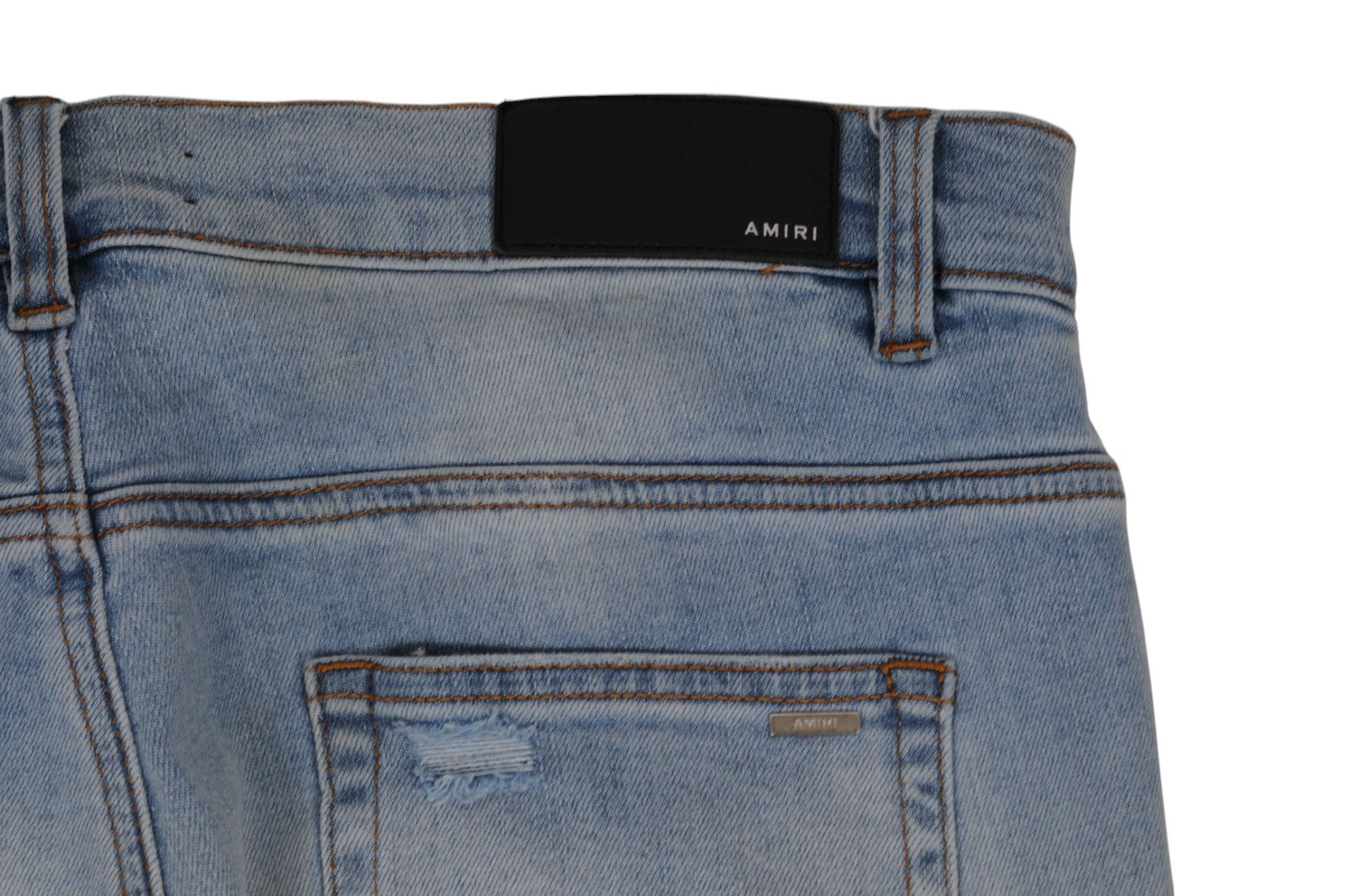 Amiri Logo Patch Distressed Blue Wash Denim Size US 36 / EU 52 - 9 Thumbnail