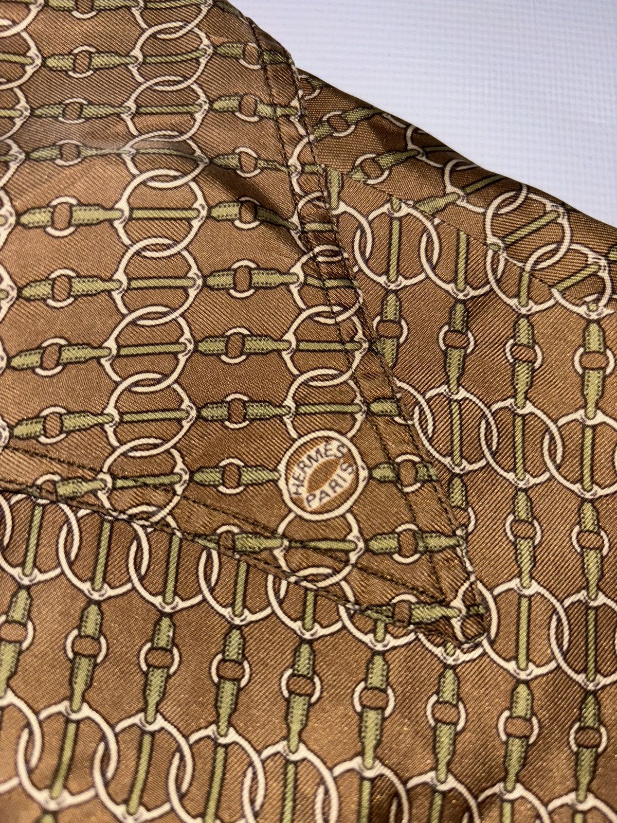 Hermes Hermes Chain Silk Shirt Size S / US 4 / IT 40 - 6 Thumbnail
