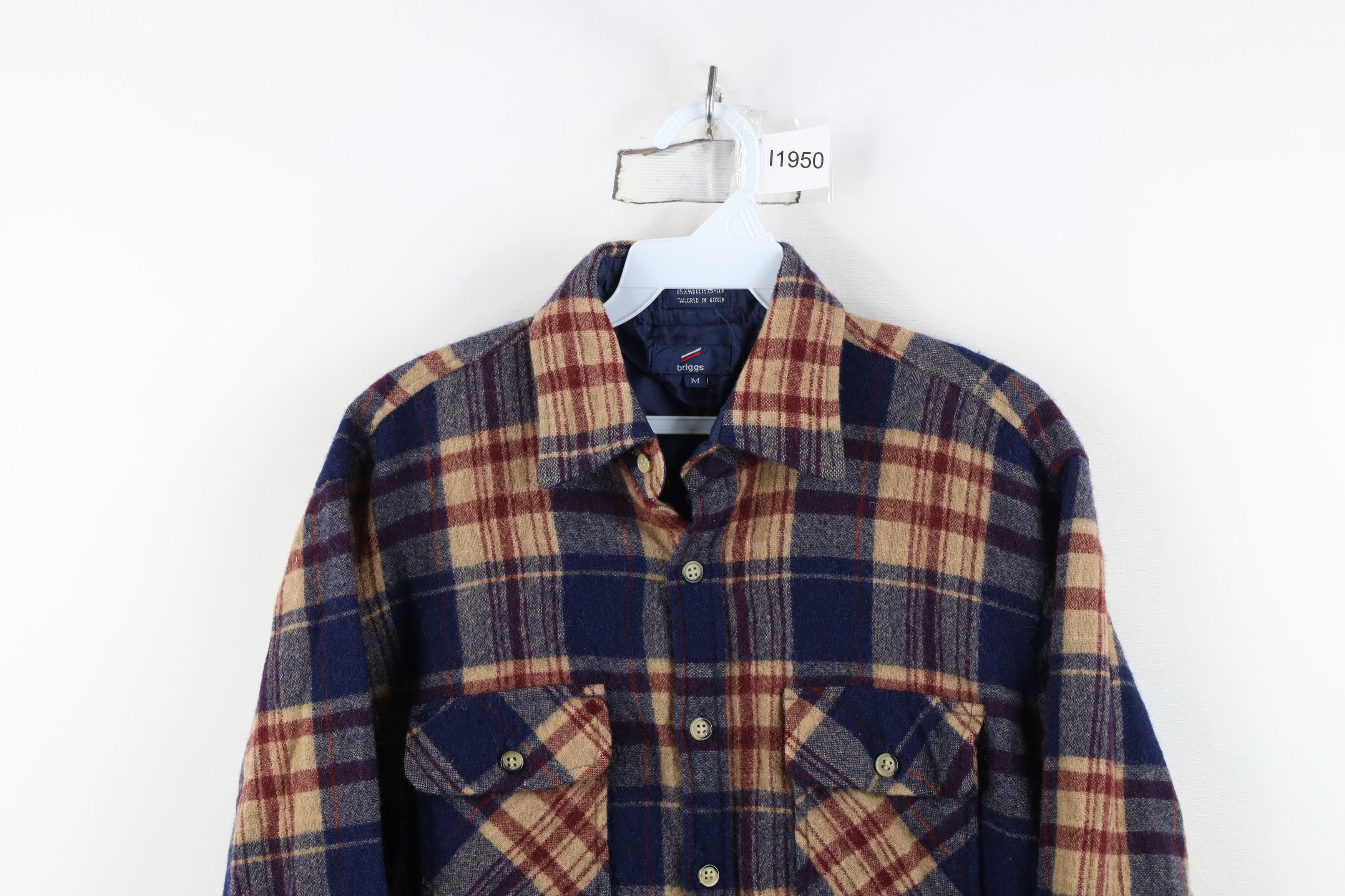 Vintage Vintage 70s 80s Streetwear Knit Collared Button Shirt Plaid Size US M / EU 48-50 / 2 - 2 Thumbnail