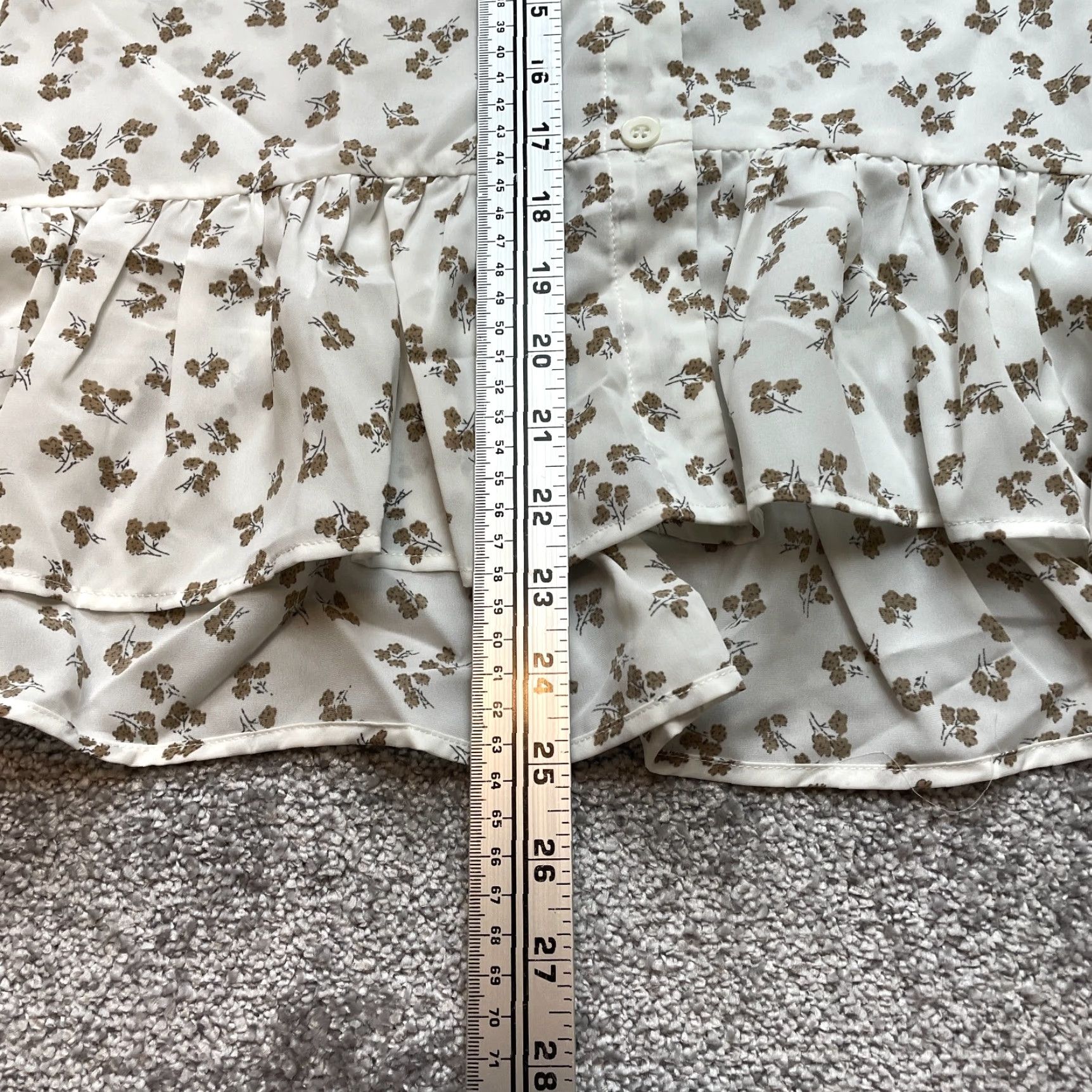 Vintage Tasamo Blouse Top Womens 2XL White Floral Button Up Long Sleeve Shirt New NWT Size XXL / US 16-18 / IT 52-54 - 6 Thumbnail