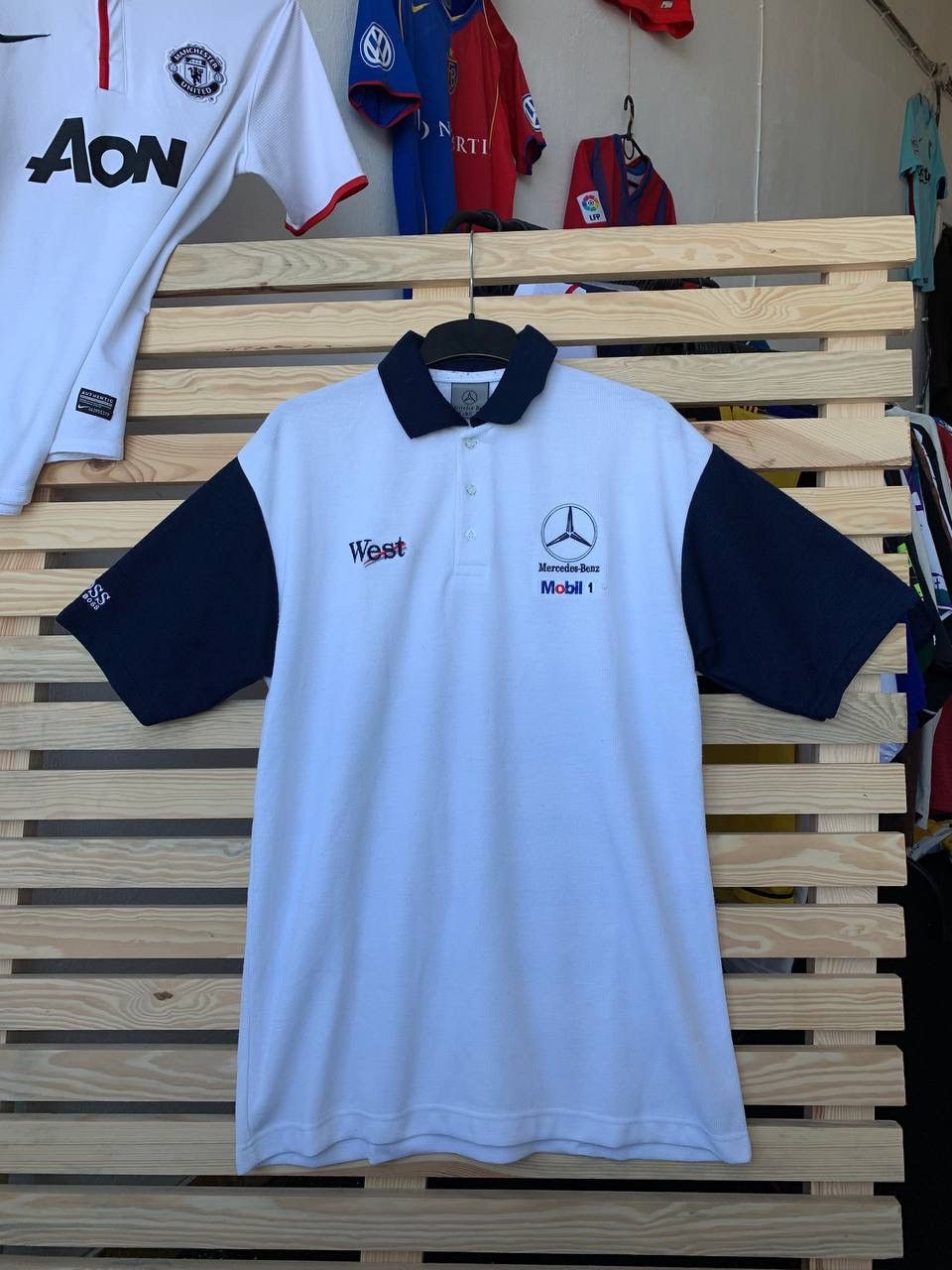 Mercedes-Benz × Vintage 1990s MERCEDES BENZ POLO West Mobil 1 Size US XL / EU 56 / 4 - 1 Thumbnail