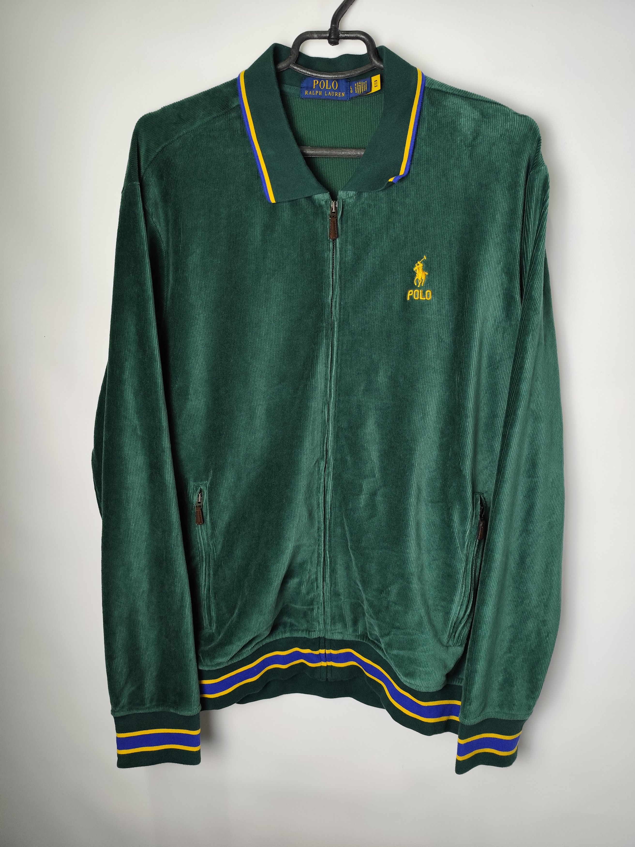 Polo Ralph Lauren Vintage Polo Ralph Lauren Velour Corduroy Track Jacket Size US L / EU 52-54 / 3 - 1 Thumbnail