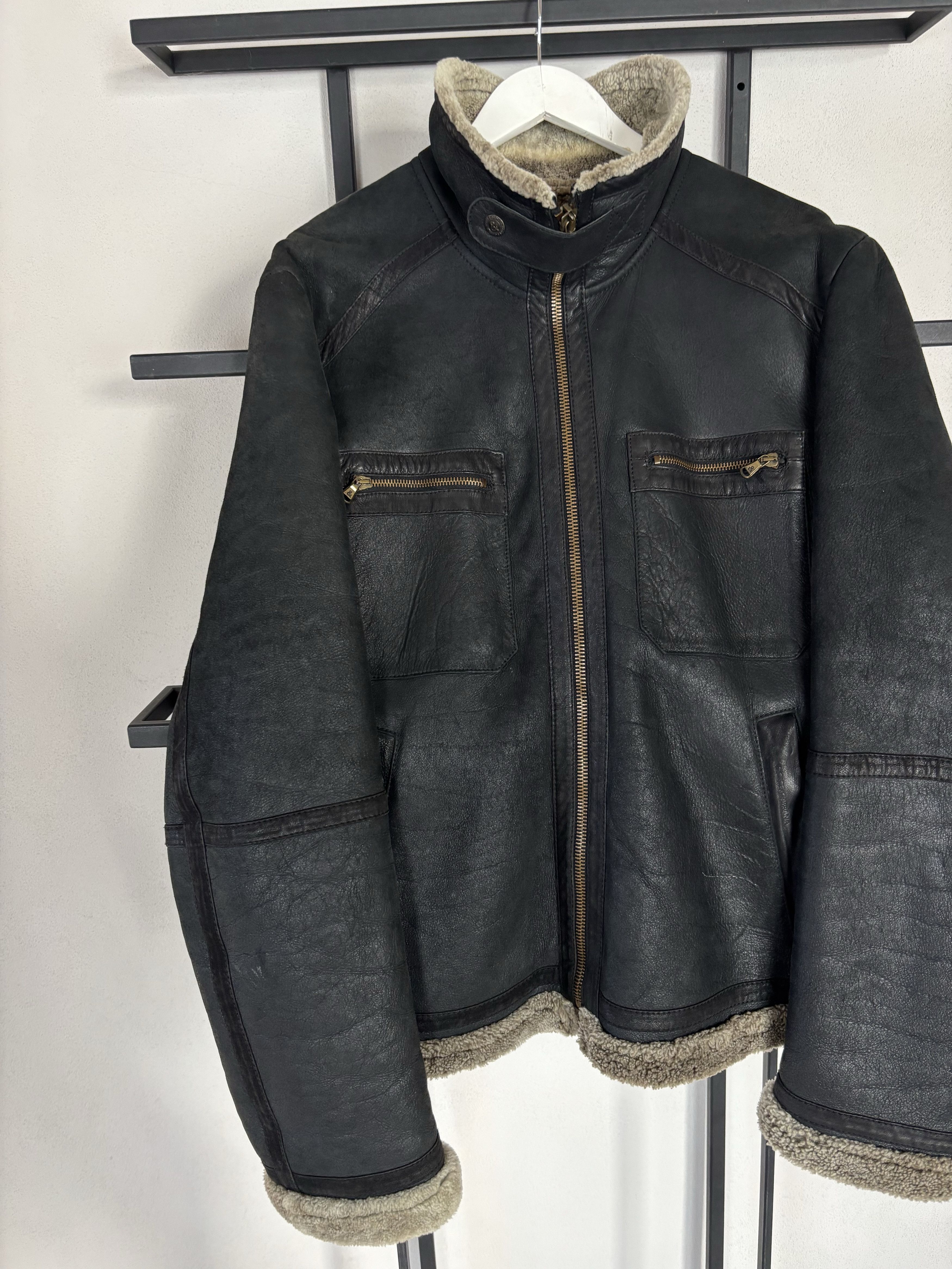 Dolce & Gabbana Vtg Sheepskin Shearling 1990s Dolce&Gabbana Leather Jacket Size US L / EU 52-54 / 3 - 3 Thumbnail