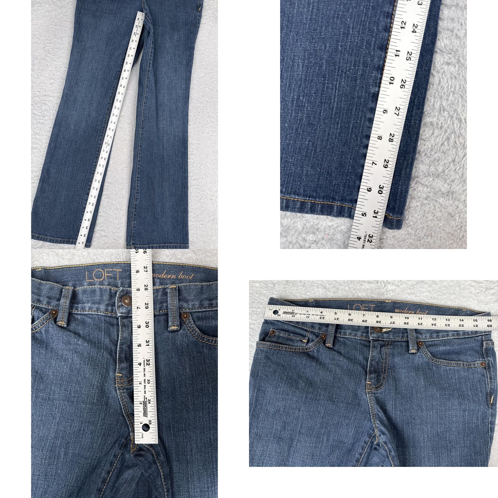Loft LOFT Modern Boot Bootcut Jeans Womens 8 Blue Med Wash Mid Rise Stretch 31x32 Jeans Size 30" / US 8 / IT 44 - 8 Thumbnail