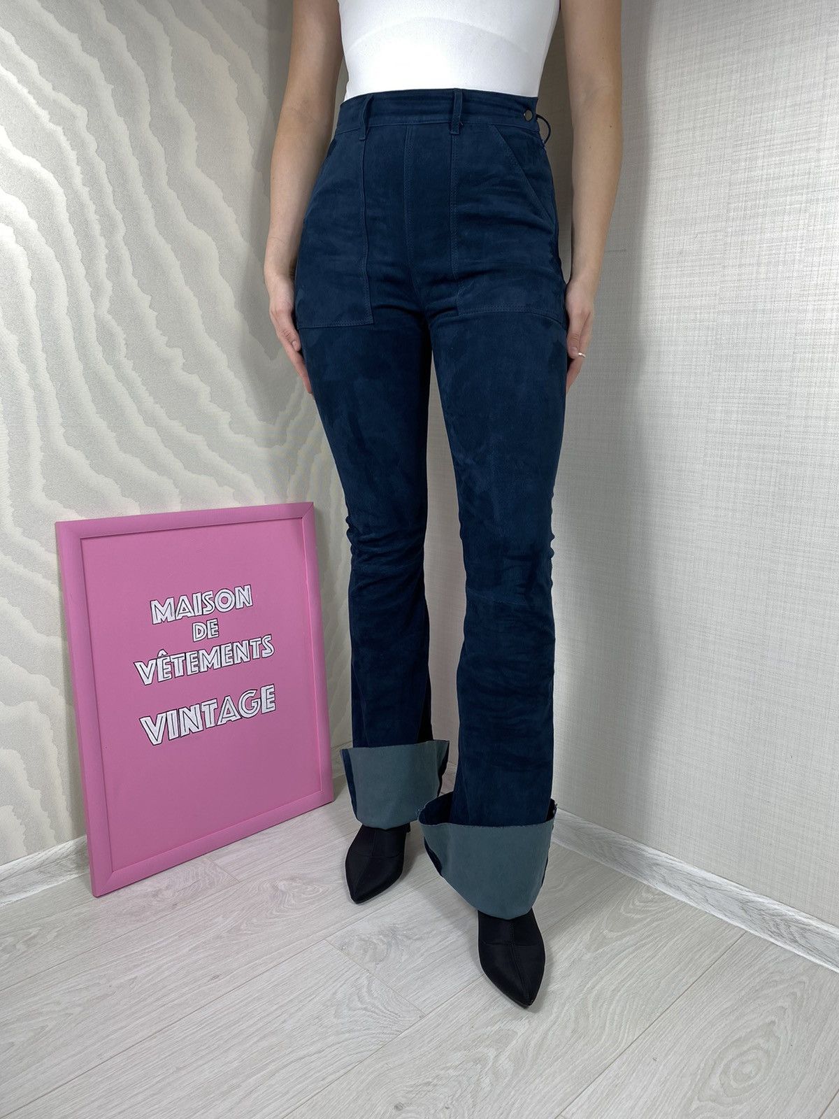 Designer Mon&Pau Cordero Suede Lola Pants Size 27" / US 4 / IT 40 - 2 Thumbnail