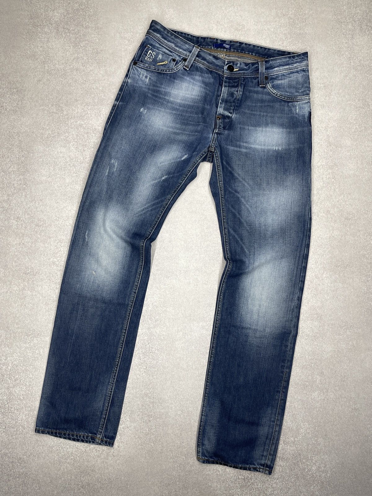 G-Star Vintage G Star Raw Attacc Low Denim Jeans Blue Y2K Size US 33 - 7 Thumbnail