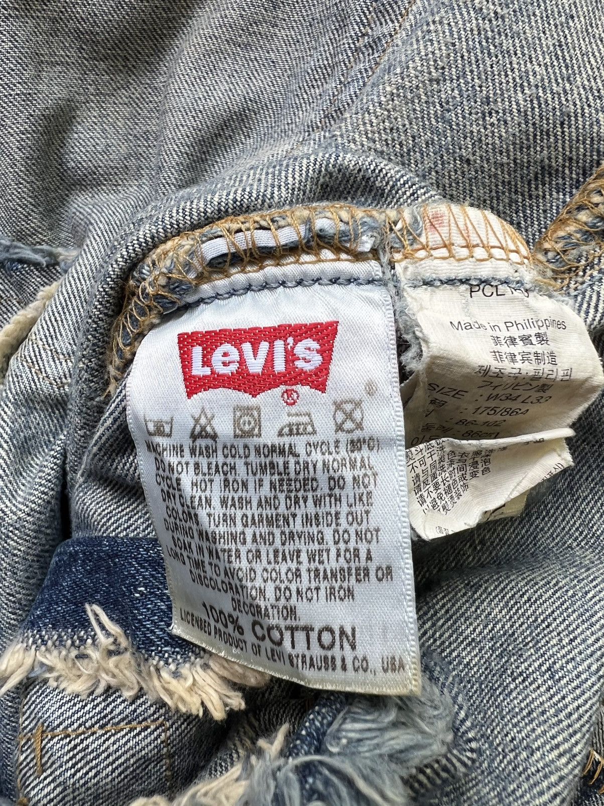 Levi's 2010 Levi’s 501 “Loved To Death” Denim Jeans Homer Campbell Size US 34 / EU 50 - 10 Thumbnail