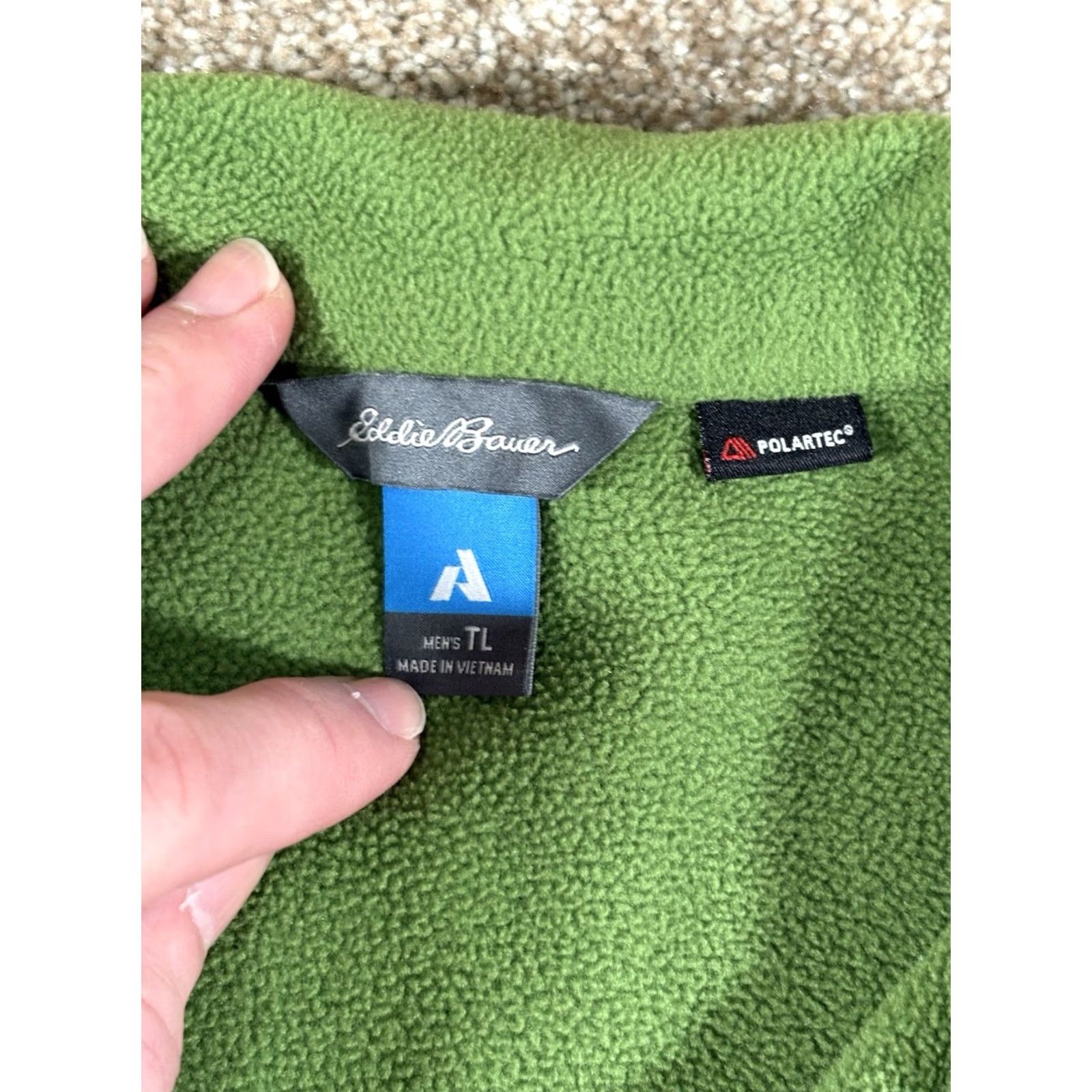 Eddie Bauer Eddie Bauer First Ascent Polartec Quarter Zip Fleece Mens LT Green 1/4 Zip Logo Pullover Big & Tall Shirt Sweatshirt Outdoor Hiking Mens Size US L / EU 52-54 / 3 - 3 Thumbnail