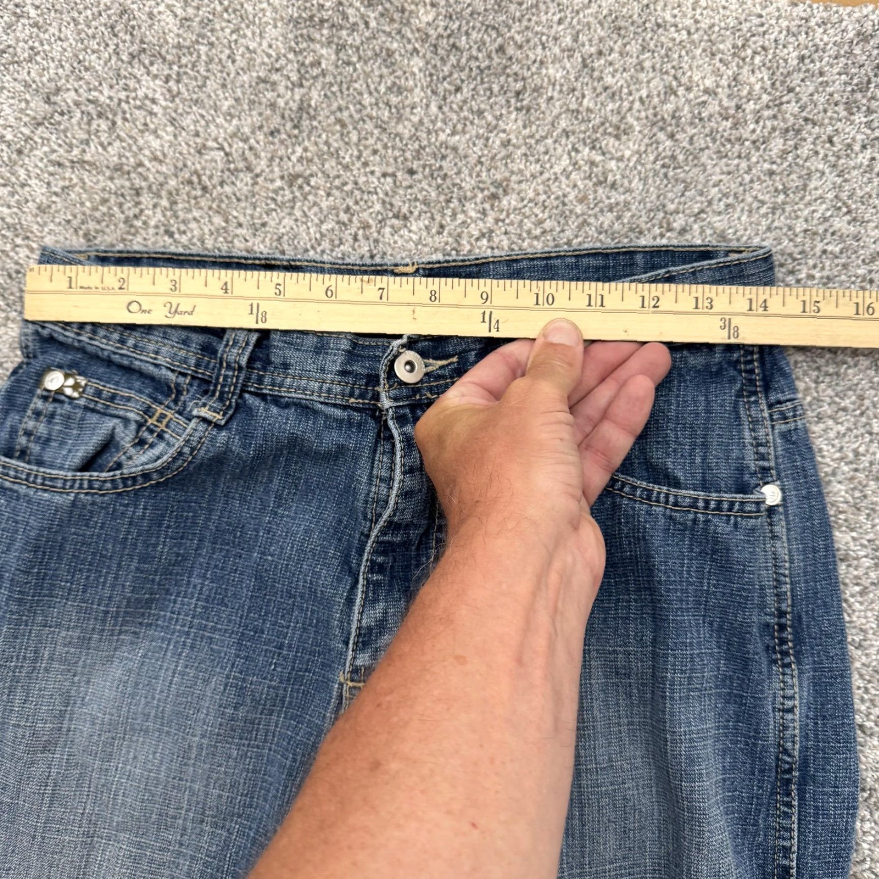 Southpole Southpole Jeans Womens 18 Blue Denim Relaxed Straight Leg Classic 100% Cotton Size 40" / US 18 - 2 Thumbnail