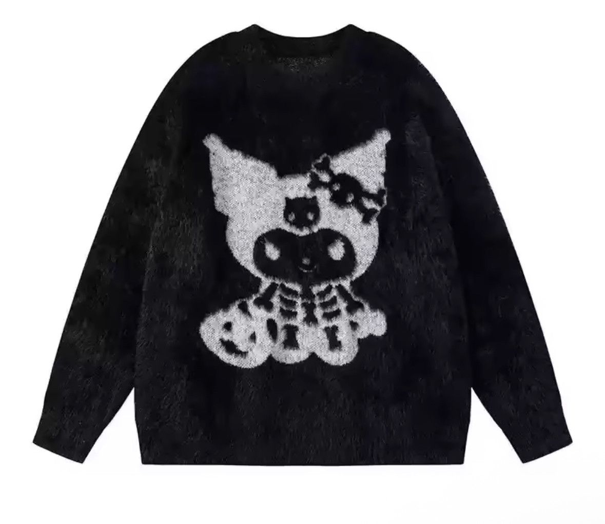 Japanese Brand Street Retro Anime Kuromi Jacquard Knitwear Size L / US 10 / IT 46 - 1 Thumbnail