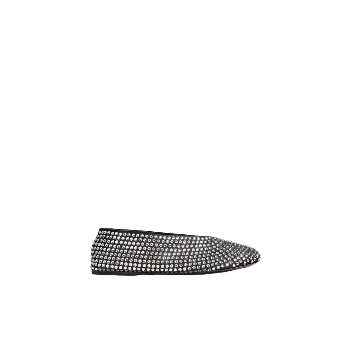KHAITE Marcy $1200 Black With Crystals Leather Flats New And