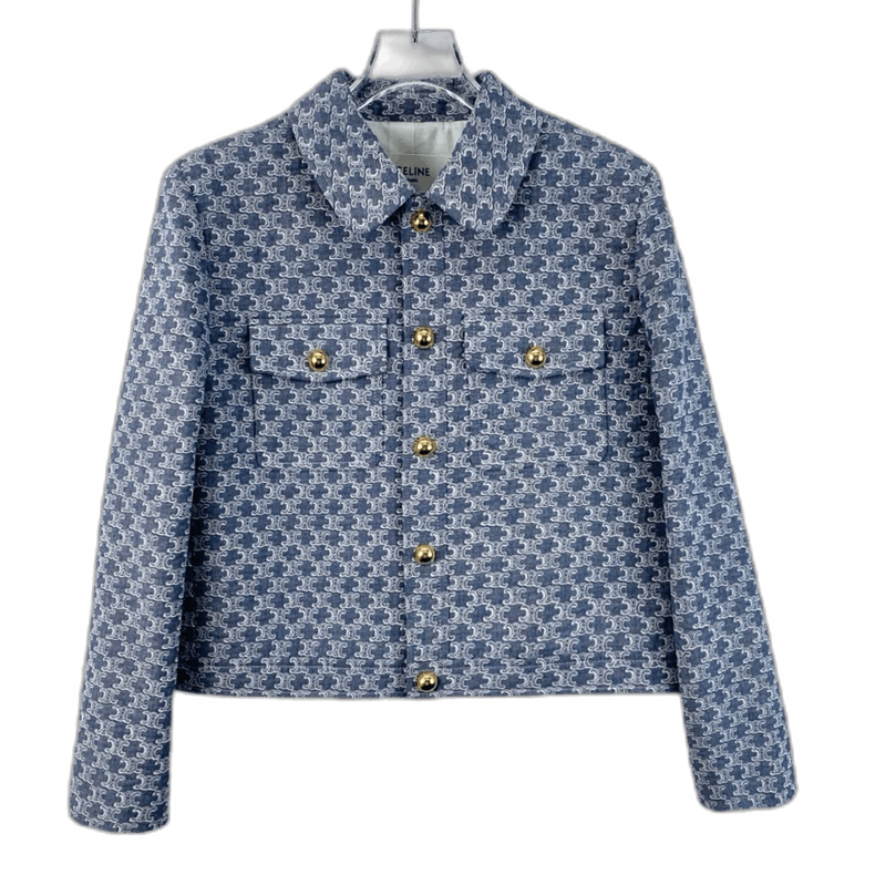 Celine Blue Printed Celine Long Sleeve Jacket Size US S / EU 44-46 / 1 - 1 Thumbnail