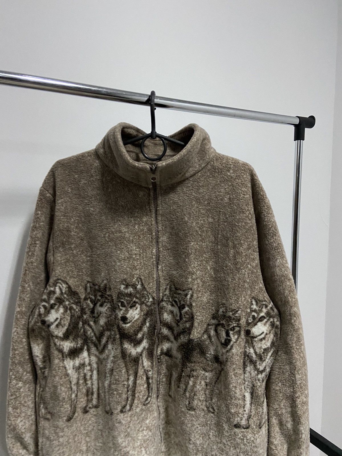 Japanese Brand × Vintage Wolves 🐺 Fleece Jacket Warm Vintage Zip Overprint Size US L / EU 52-54 / 3 - 2 Thumbnail