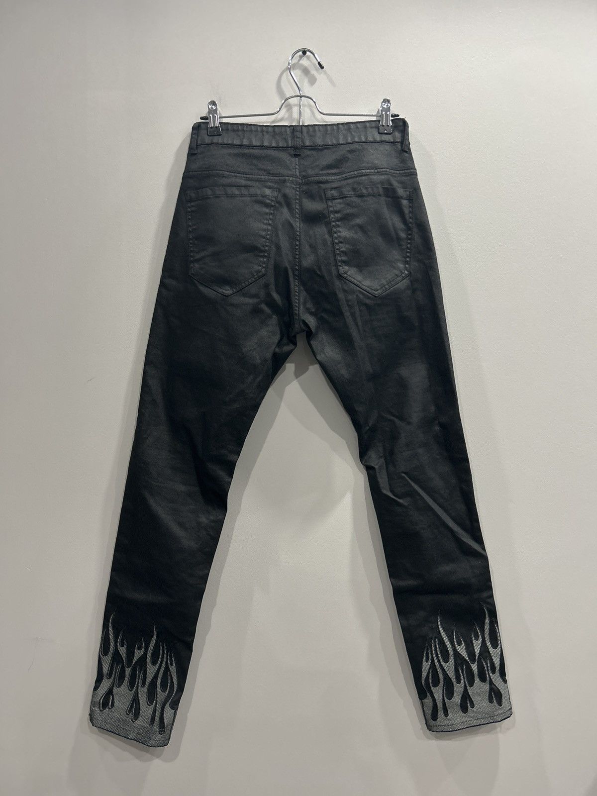 Vintage Streetwear Wax Denim With Flames On Legs Size US 28 / EU 44 - 3 Thumbnail