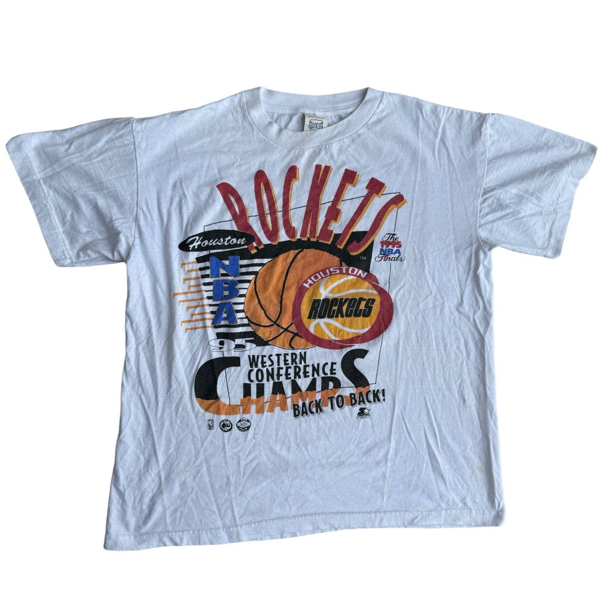 NBA × Vintage 1995 Houston Rockets Western Champs Vintage Graphic Tee NBA Size US M / EU 48-50 / 2 - 1 Thumbnail