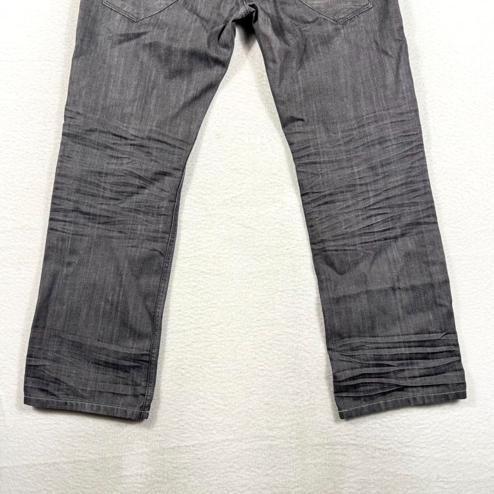 Express Express Mens Jeans Slim Straight 31x30 Distressed Gray Denim 5-Pocket Cotton Washed Y2K Rocco Slim fit Straight Leg Jeans Mens Size US 31 - 5 Thumbnail