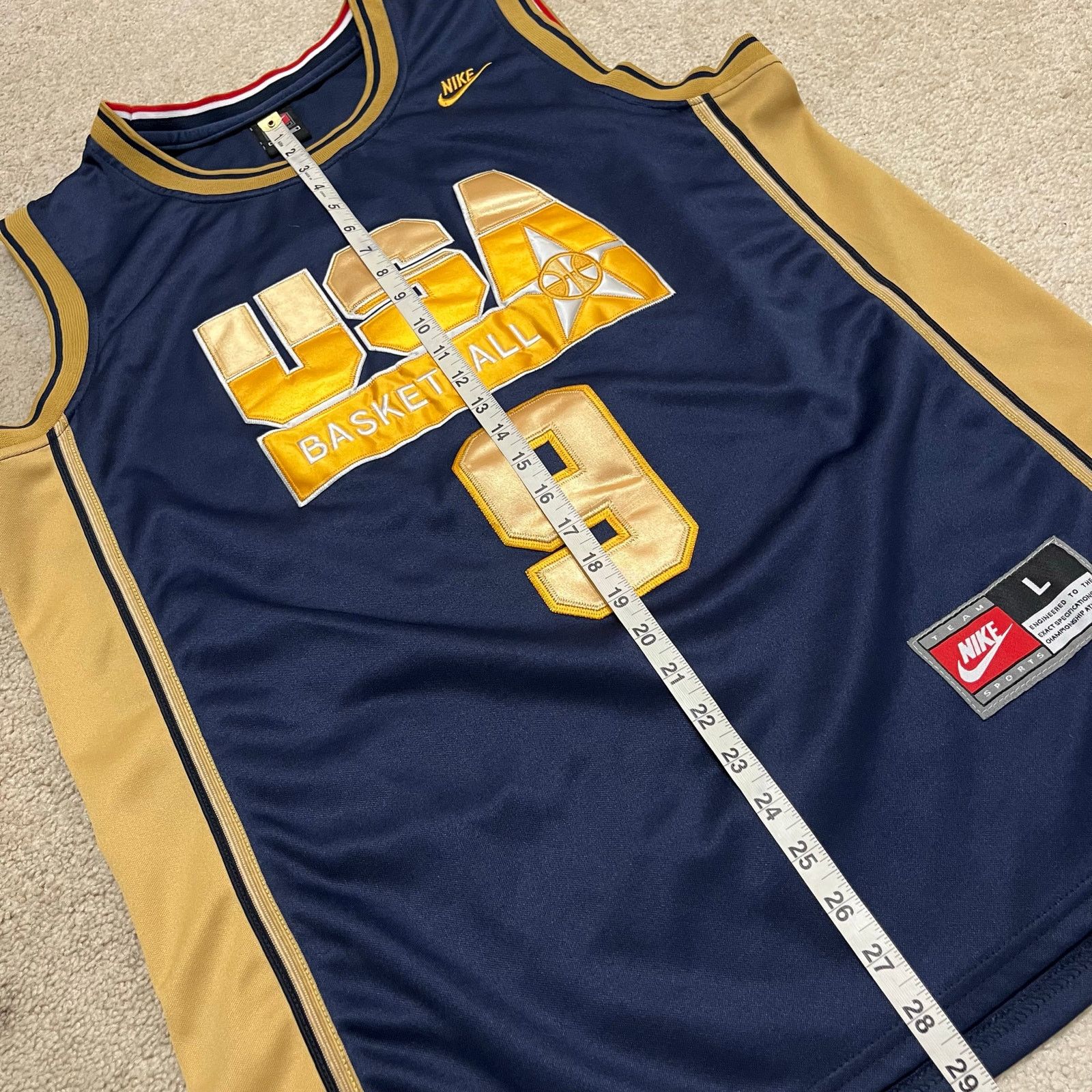 Nike Nike USA Basketball Jersey Michael Jordan #9 Navy Gold Large Size US L / EU 52-54 / 3 - 5 Thumbnail