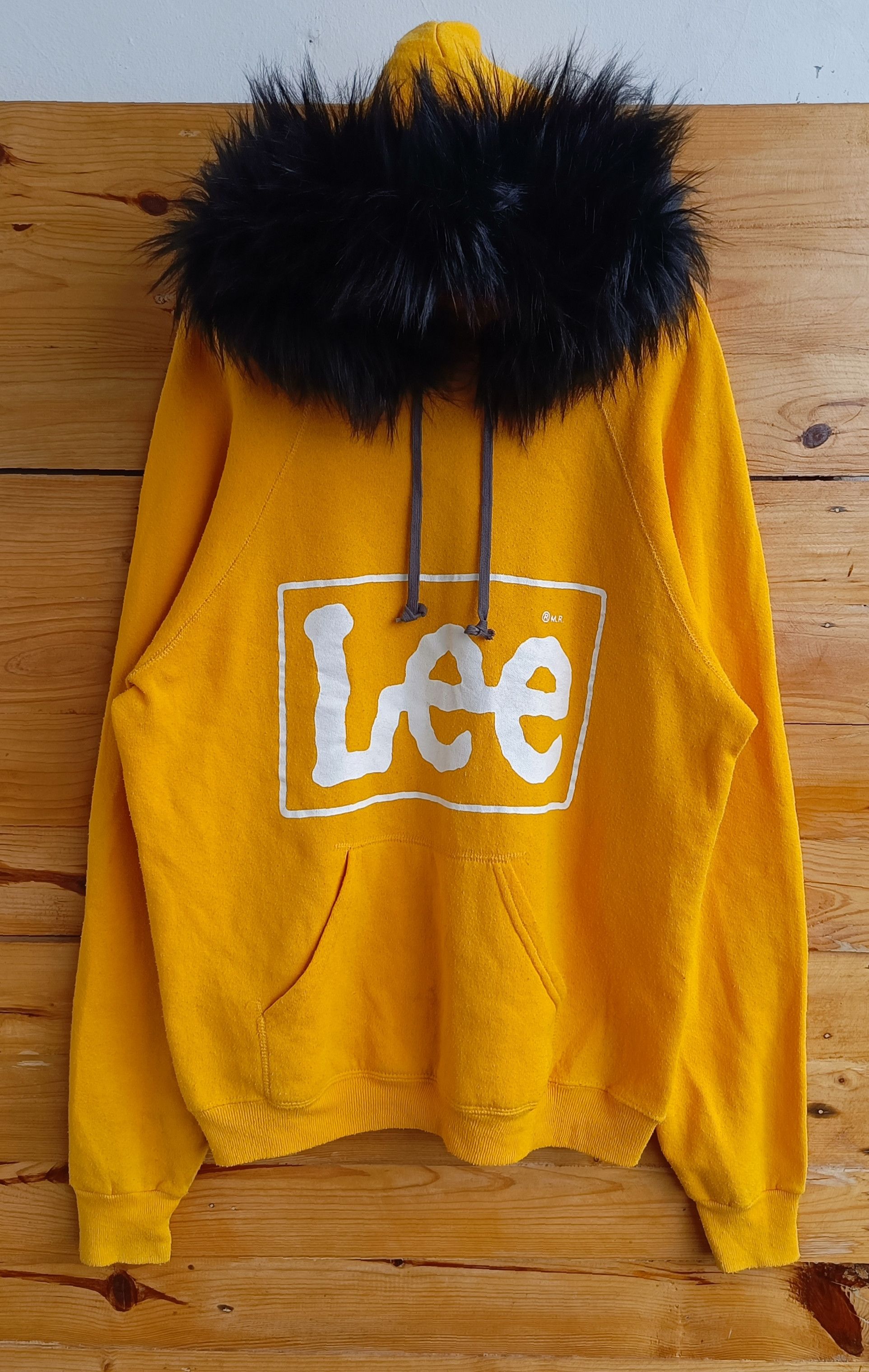 90's Lee 50:50 Yellow Fur Hoodie