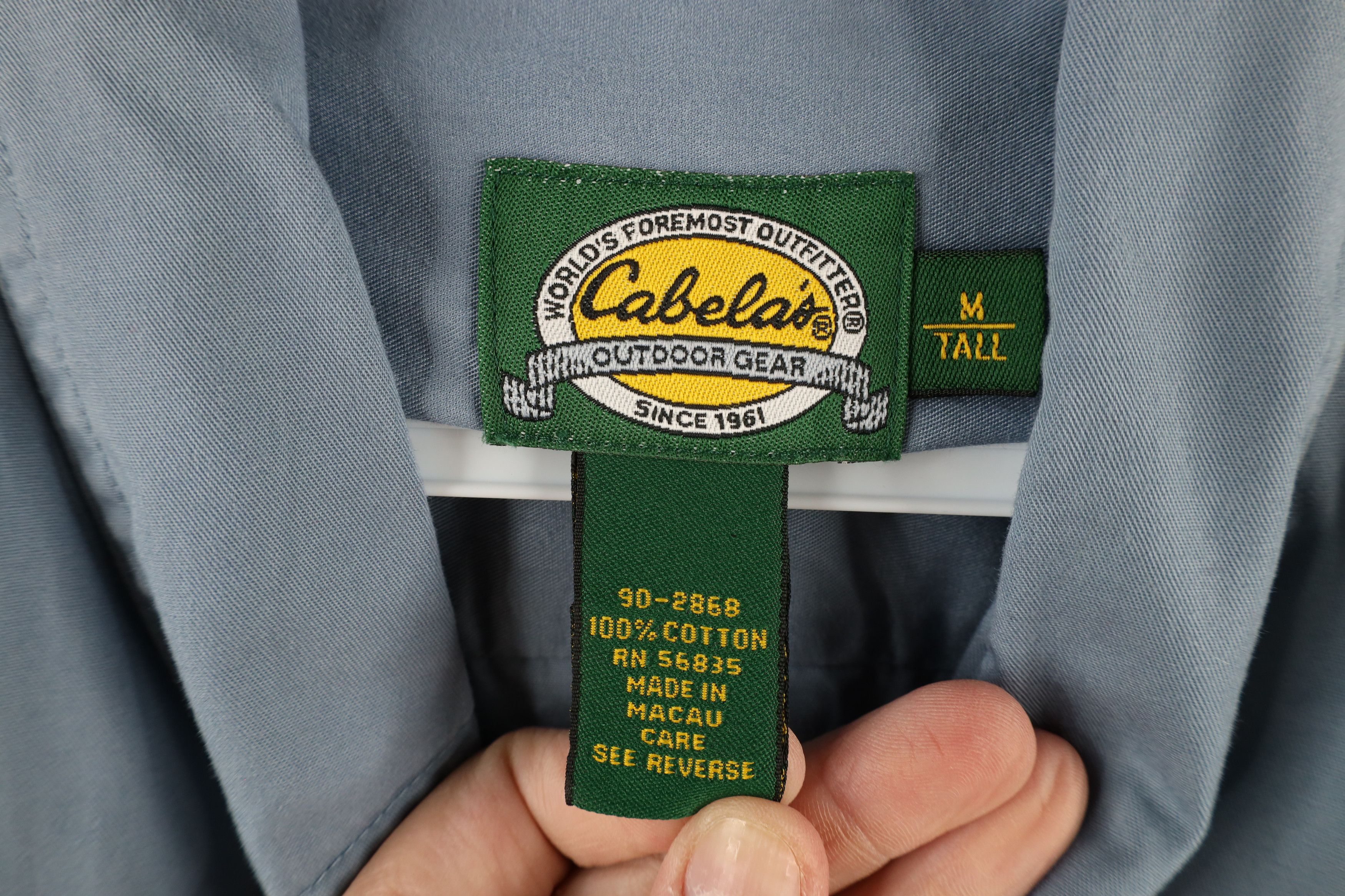 Cabelas × Vintage Vintage Cabelas Faded Safari Bush Collared Button Shirt Blue Size US M / EU 48-50 / 2 - 9 Thumbnail