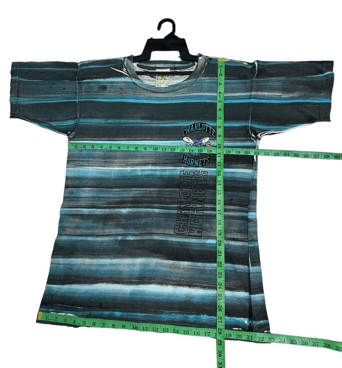 Marvel Comics × NBA × Vintage Vintage 90s Charlotte Hornets NBA Stripes Tye Dye Size US M / EU 48-50 / 2 - 9 Thumbnail
