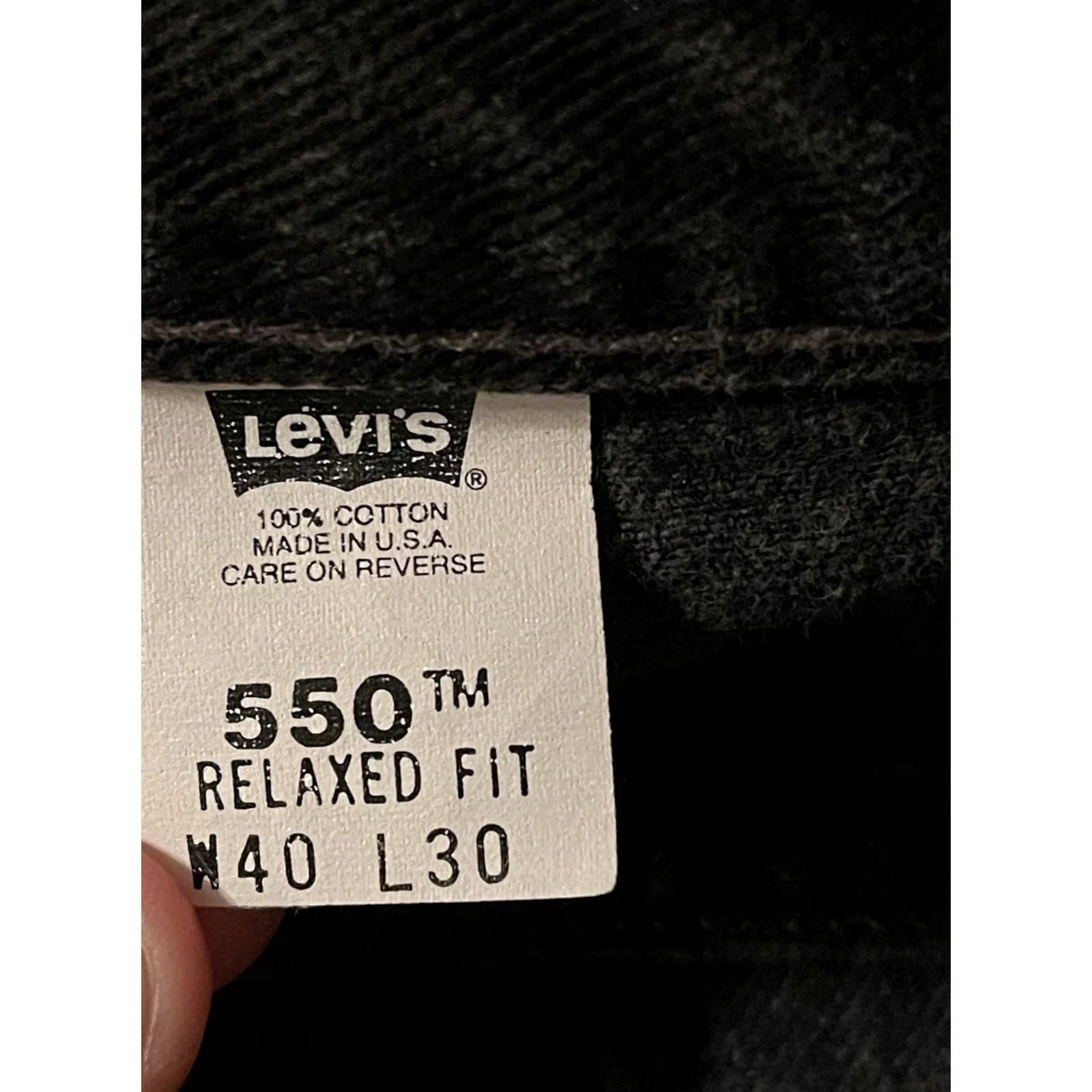 Levi's VINTAGE Levi's 550 Jeans Relaxed Fit Denim Black 38x30 Men’s 5-Pocket USA - Levi's 500 Series Size US 38 / EU 54 - 4 Thumbnail