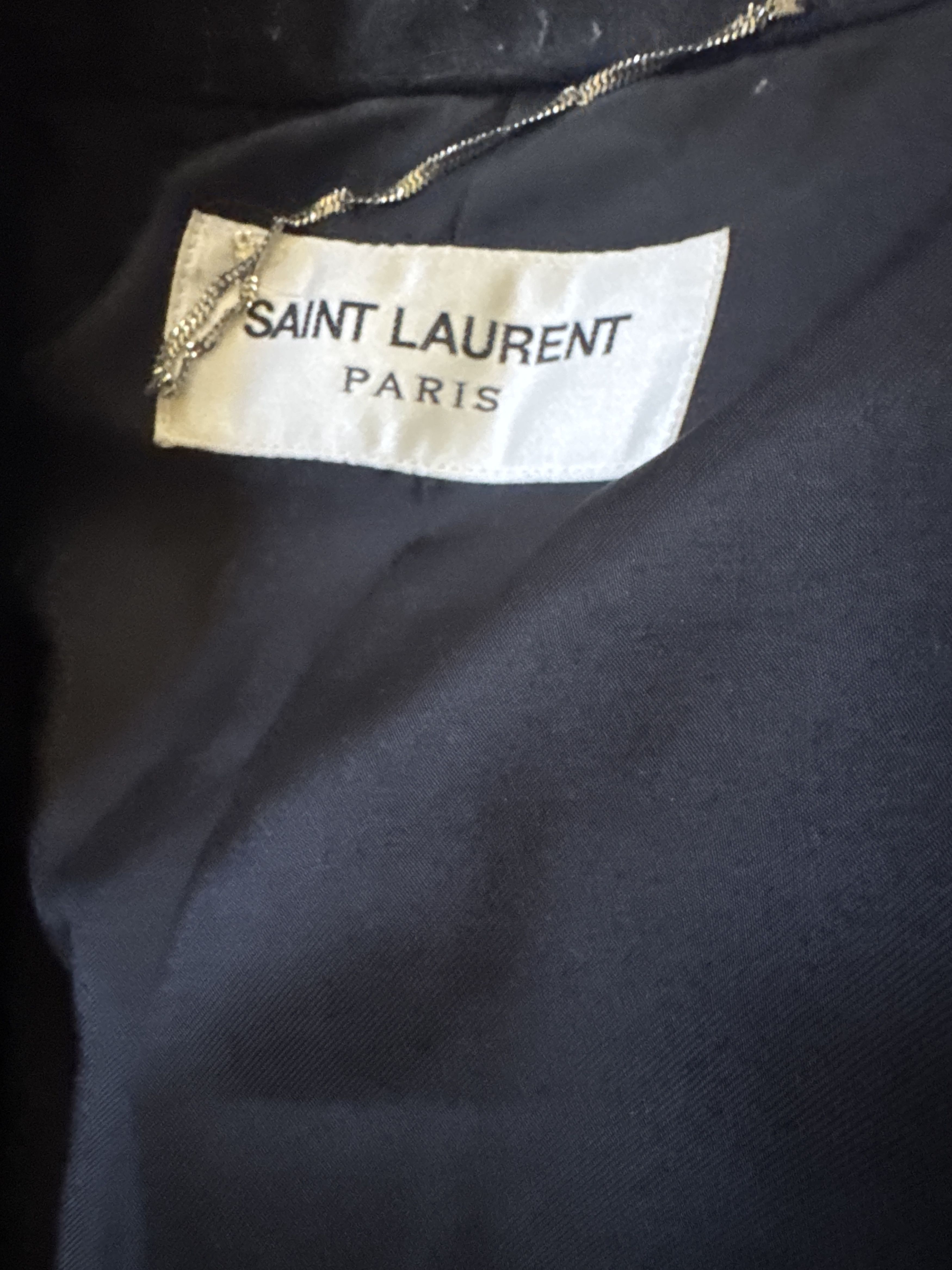 Hedi Slimane × Saint Laurent Paris × Yves Saint Laurent FW’14 ALLURÉ COAT IN NAVY BLUE WOOL Size US S / EU 44-46 / 1 - 11 Thumbnail