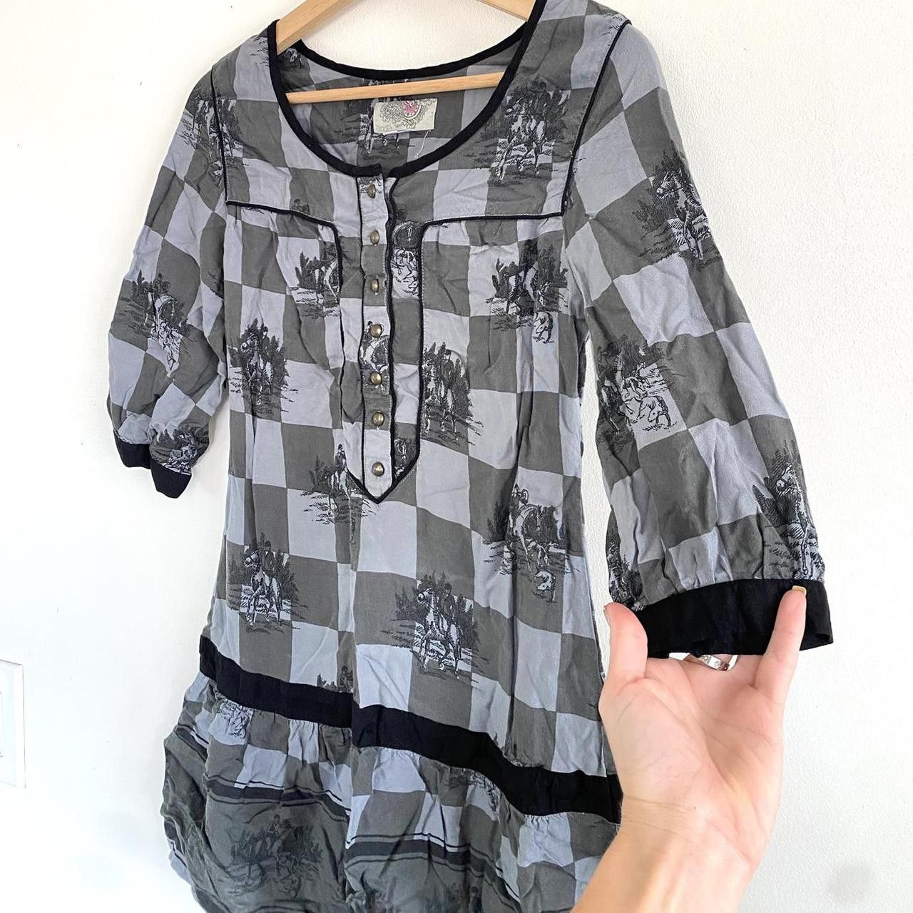 Vintage ECOTE GREY BLACK MINI DRESS WOMENS SIZE XS Size XS / US 0-2 / IT 36-38 - 8 Thumbnail