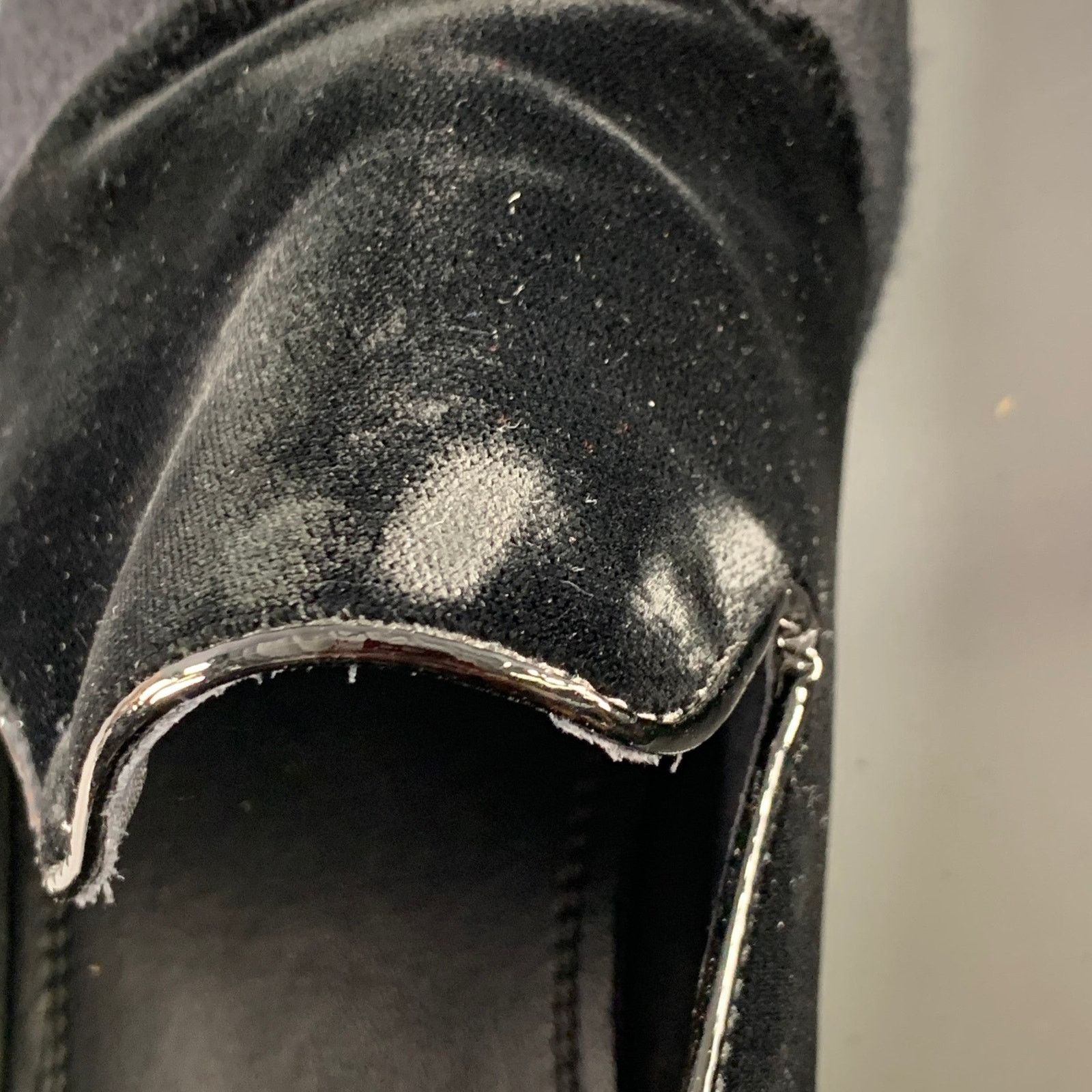 Jimmy Choo JIMMY CHOO Size 11.5 Black Grey Glitter Velvet Loafers Size US 11.5 / EU 44-45 - 10 Thumbnail