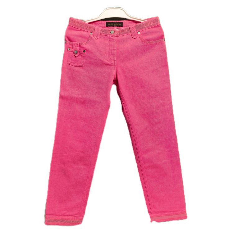 Louis Vuitton Louis Vuitton Pink Ribbon Trim Pants Size 40 Size 28" / US 6 / IT 42 - 1 Thumbnail