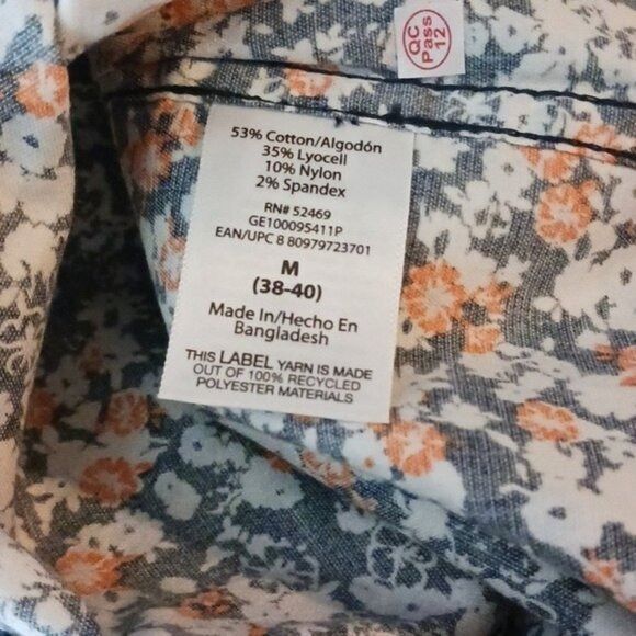 George George Button Down Shirt Blue Floral Classic Fit Size M Size US M / EU 48-50 / 2 - 5 Thumbnail