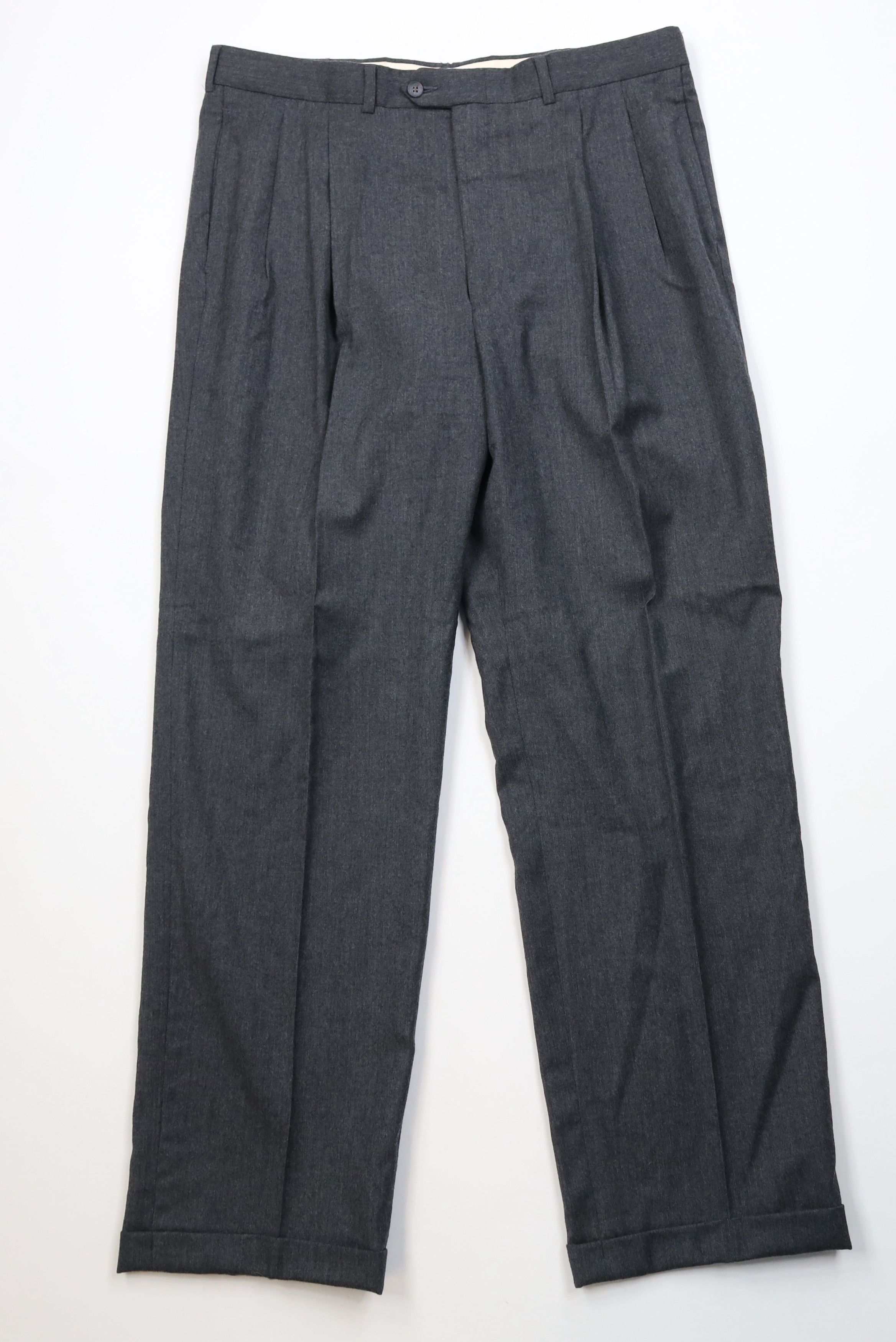 Vintage Vintage 70s Streetwear Pleated Wide Leg Chino Pants Gray USA Size US 36 / EU 52 - 1 Thumbnail