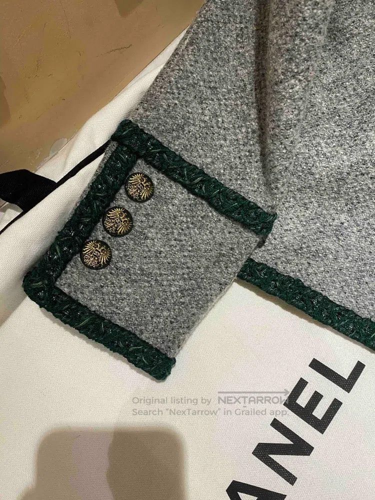 Chanel Chanel 15 Salzburg grey green tweed coat Size XS / US 0-2 / IT 36-38 - 3 Thumbnail