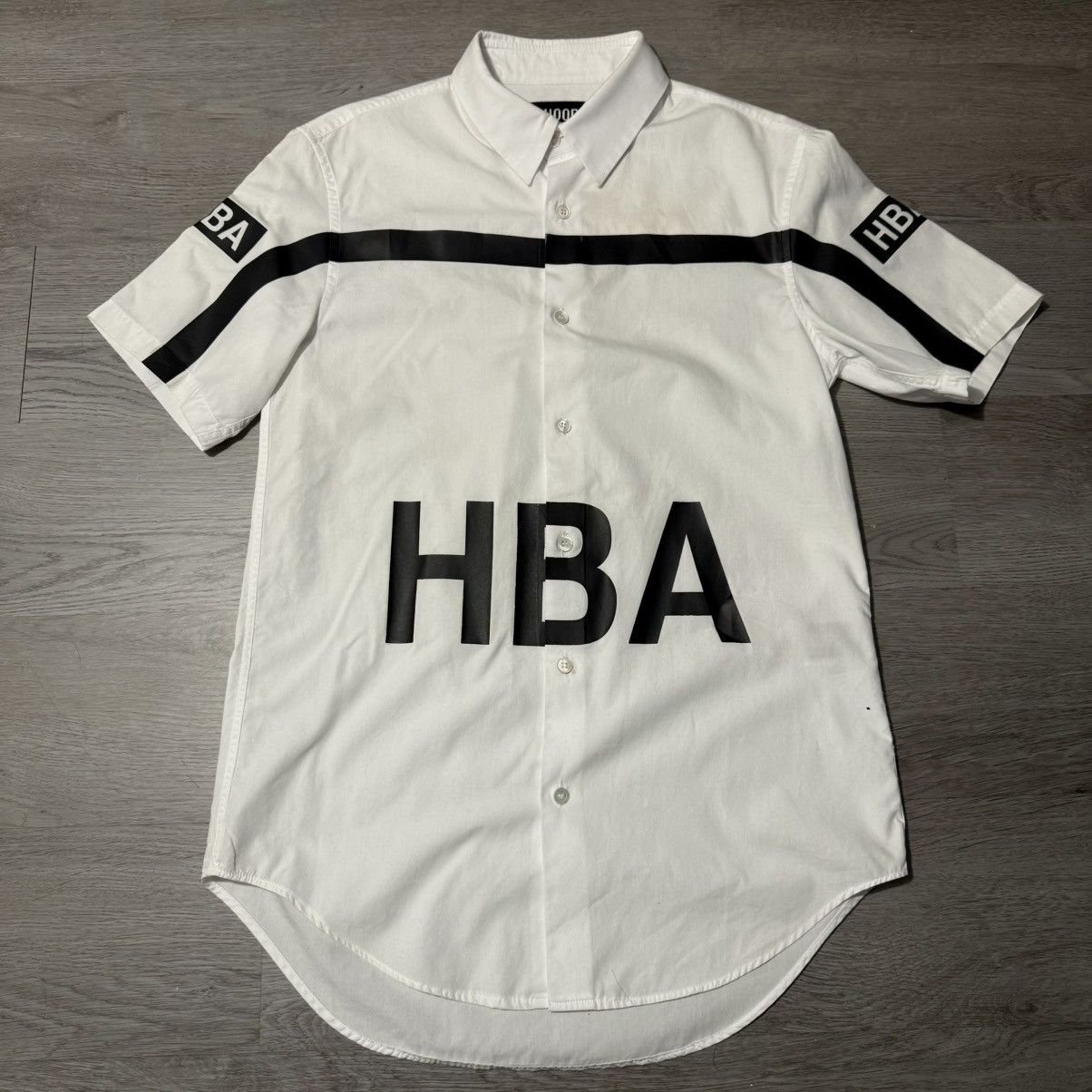 トップス HBA Hood By Air t-shirt archive opium Hood By Air HOOD BY AIR HBA SS14 HOCKEY BUTTON DOWN SHIRT CARTI