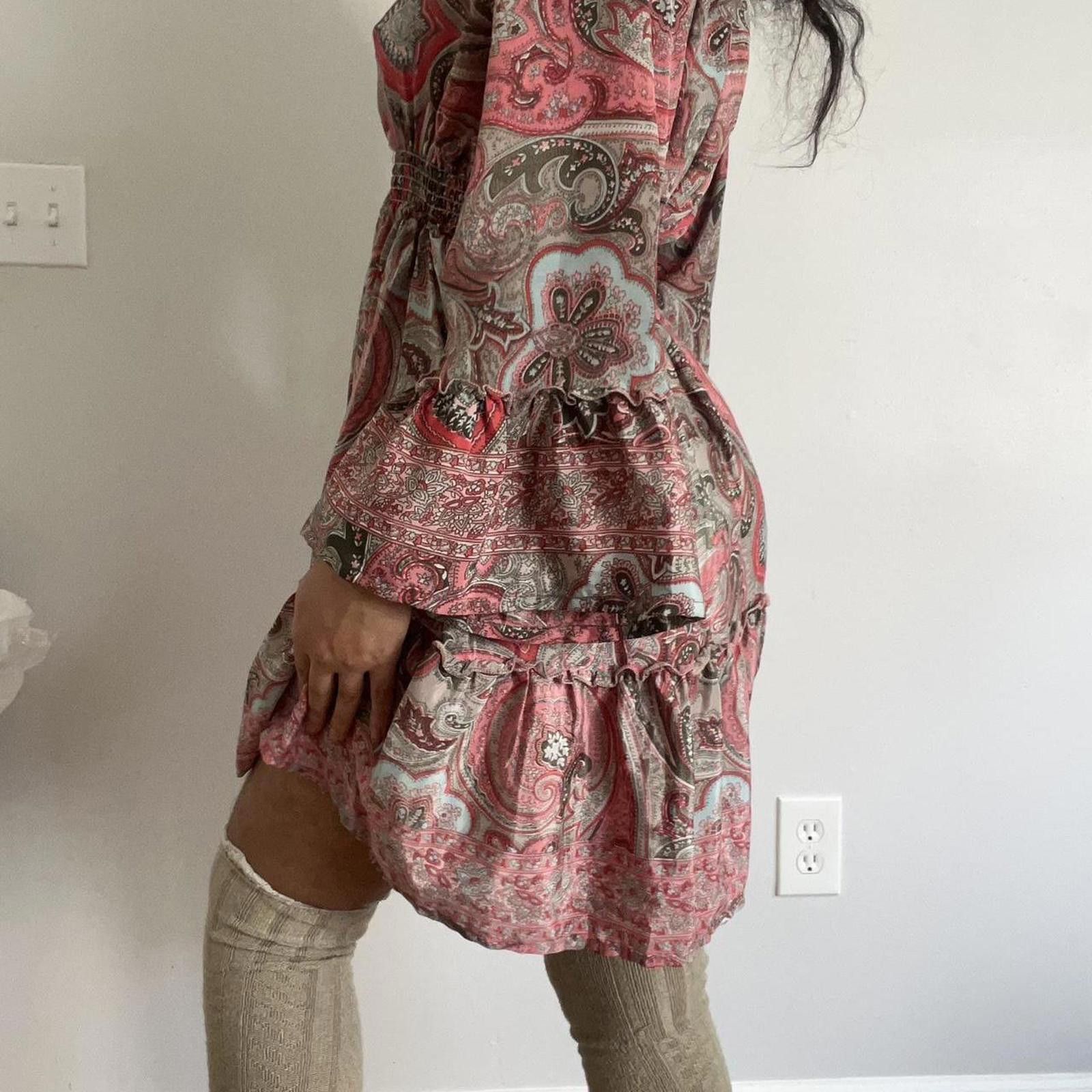 Other Pink paisley print dress with frill sleeves and tiered skirt Size M / US 6-8 / IT 42-44 - 4 Thumbnail