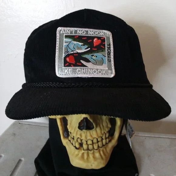 Vintage NWT Vintage Ray Troll Chinook Salmon Corduroy Strap Hat Size ONE SIZE - 1 Thumbnail