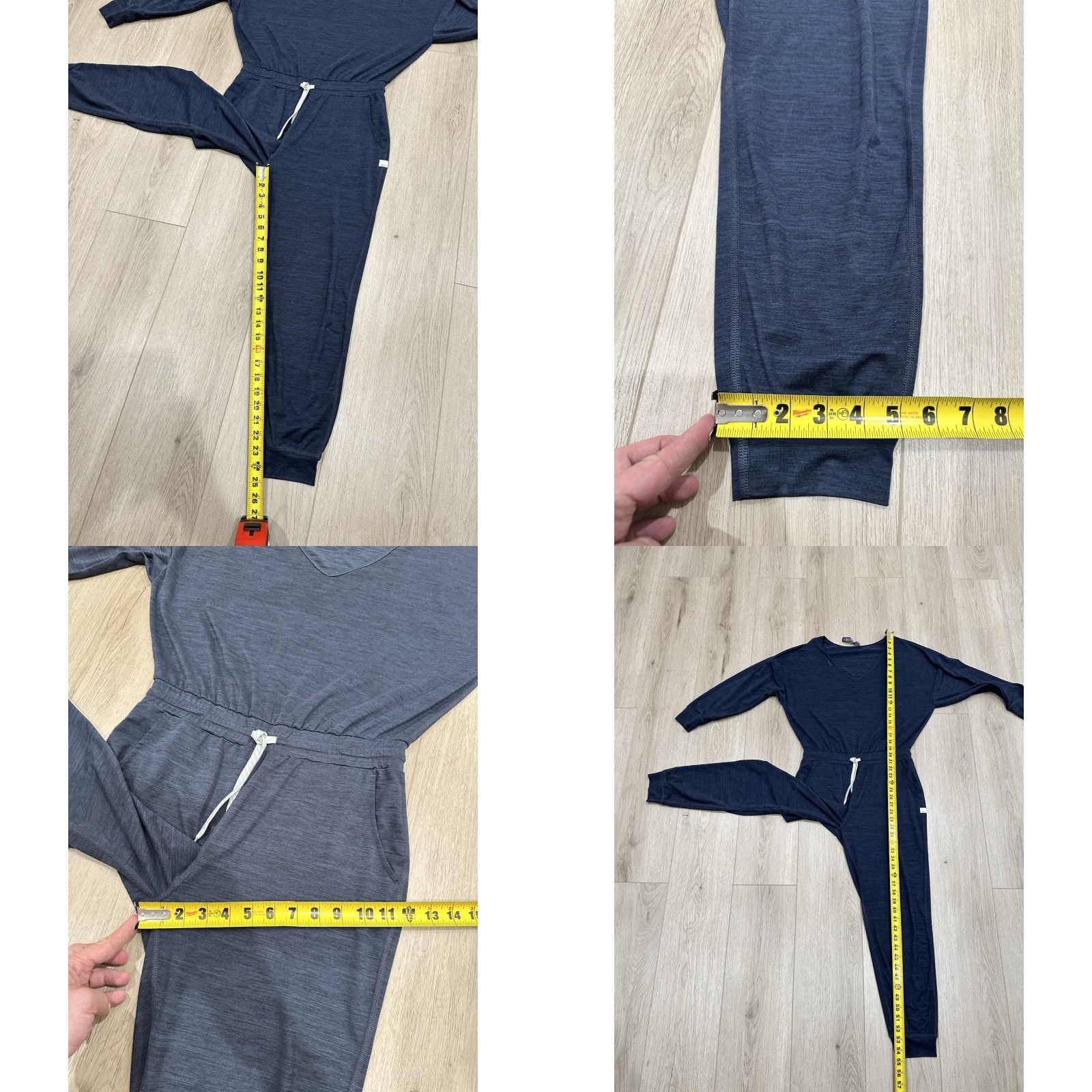 Vuori Vuori Lux Long-Sleeve Romper in Midnight Heather Blue Jumpsuit S Blue Women One-Piece Regular Size S Mens? No gender specified Size 28" / US 6 / IT 42 - 8 Thumbnail