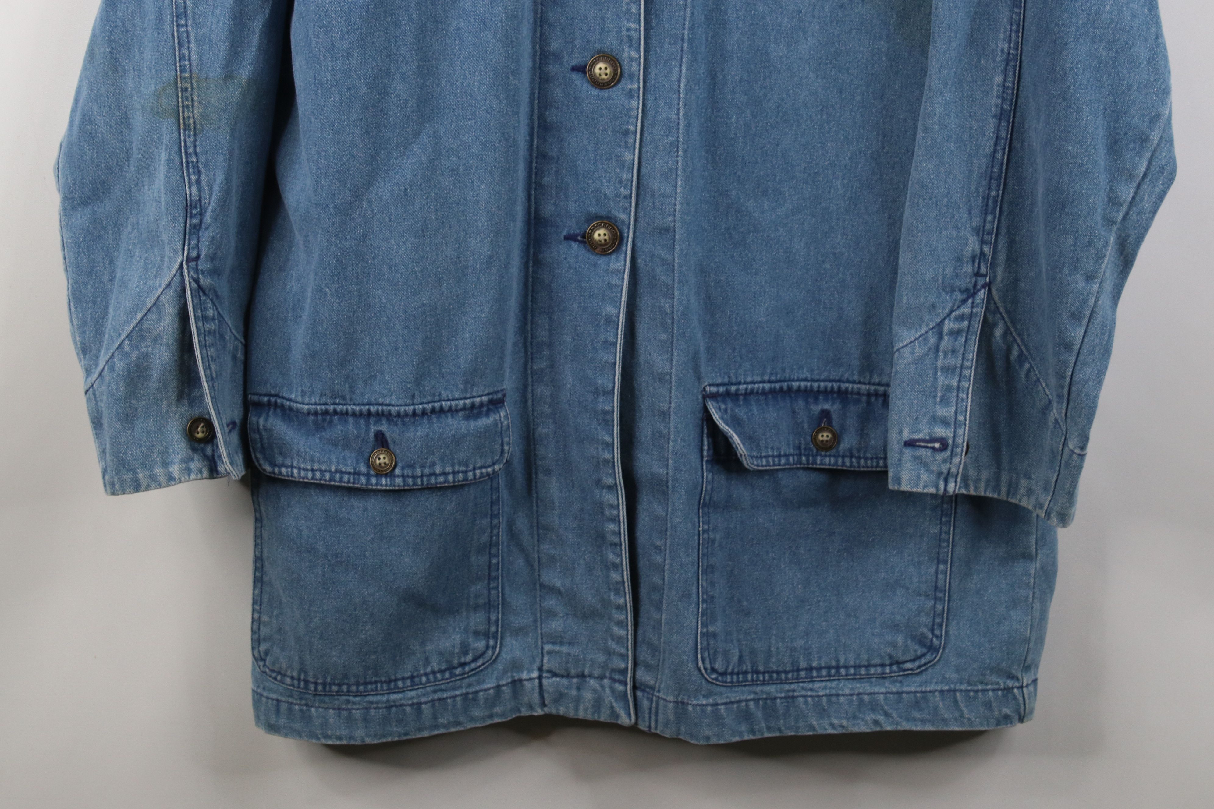 Vintage Vintage 90s Streetwear Distressed Denim Jean Chore Jacket Size M / US 6-8 / IT 42-44 - 3 Thumbnail