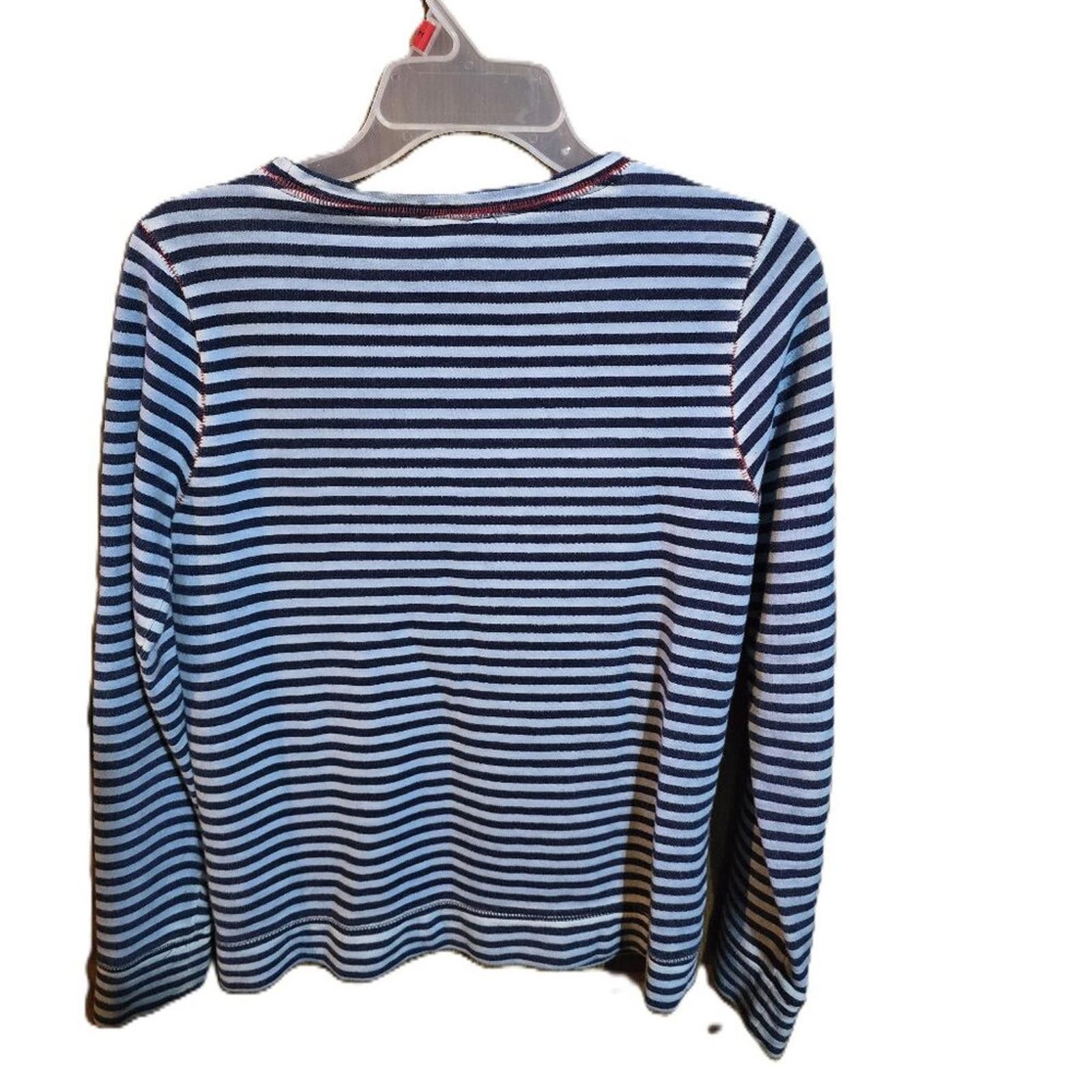 Other Lucky Lotus 2-Tone Blue Striped Top Long Sleeve Size XS Size XS / US 0-2 / IT 36-38 - 2 Thumbnail