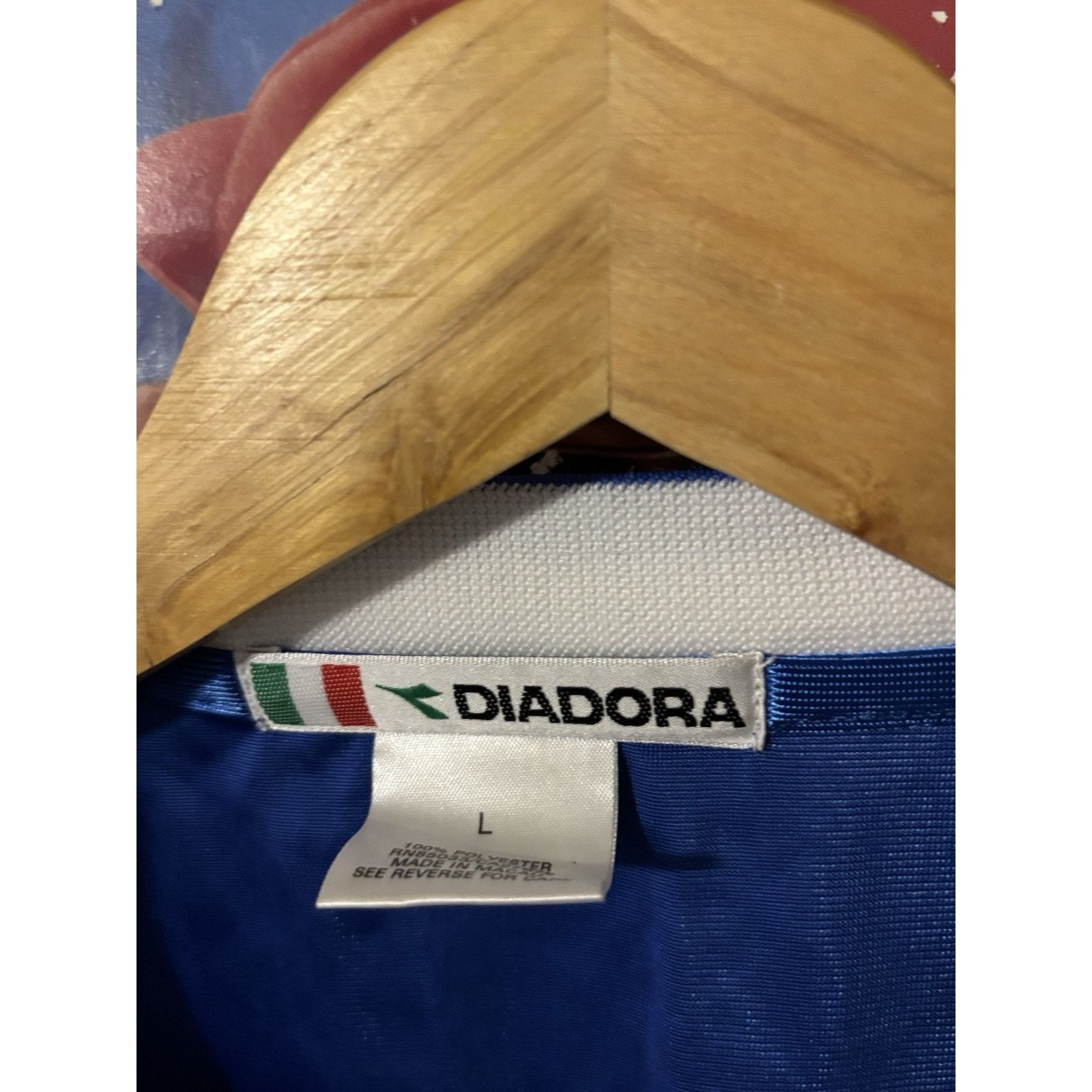 Vintage #12 diadora jersey blue Large L Size US XL / EU 56 / 4 - 6 Thumbnail