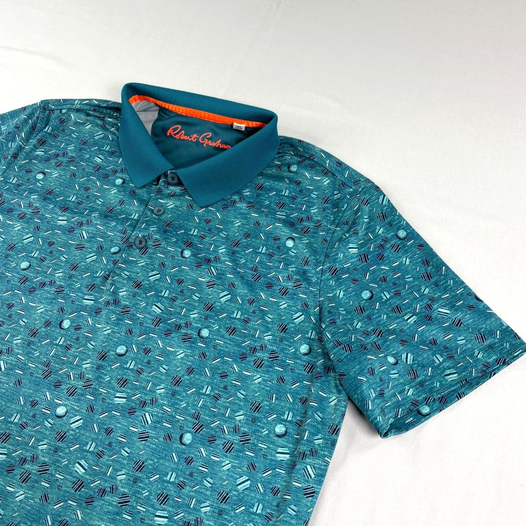 Robert Graham Robert Graham Shirt Mens XL Blue Geometric Performance Stretch Polo Golf Shirt Size US XL / EU 56 / 4 - 2 Thumbnail