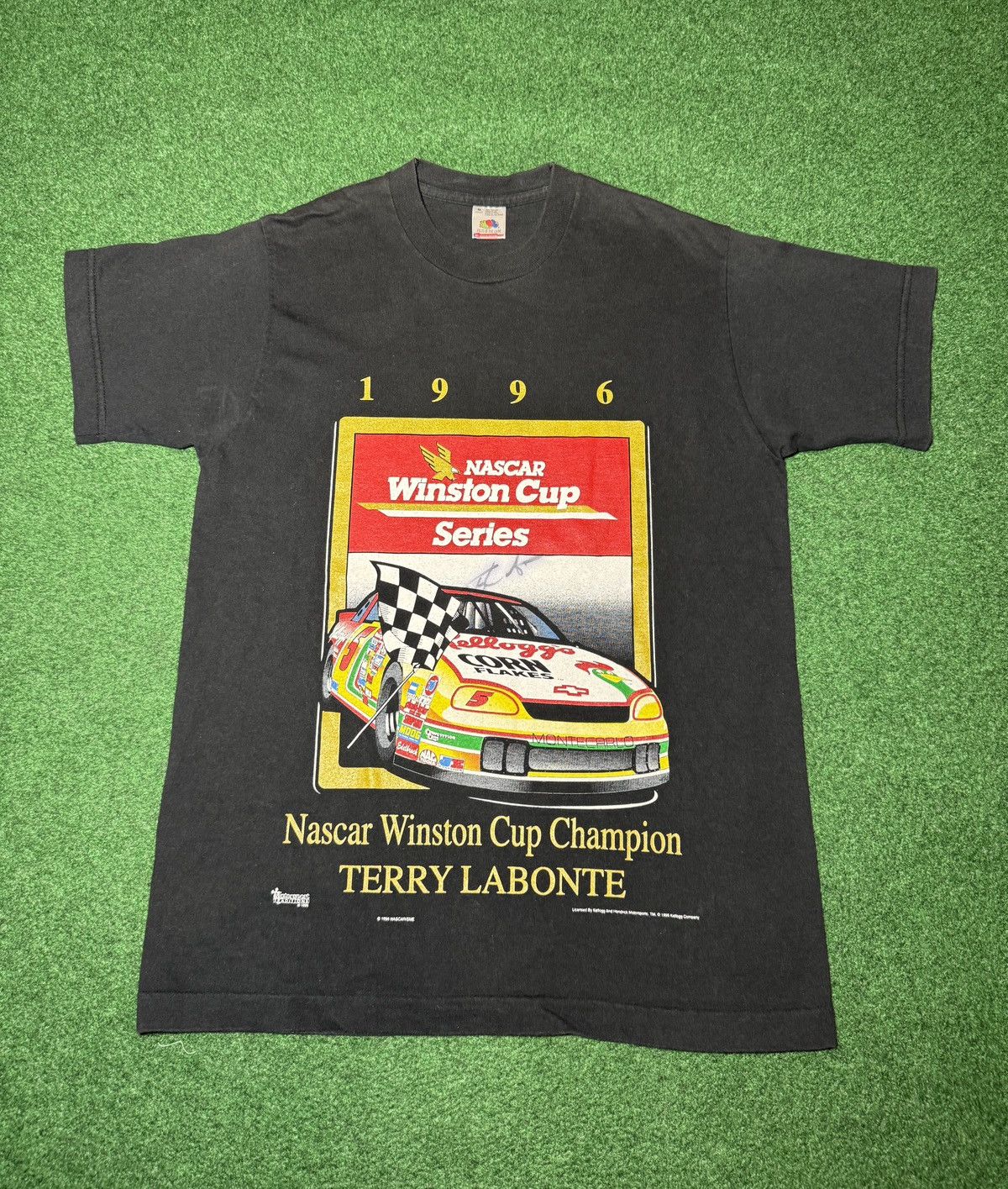 NASCAR Vtg 90s Terry Labonte Winston Cup Champion Nascar T Shirt Size US M / EU 48-50 / 2 - 1 Thumbnail